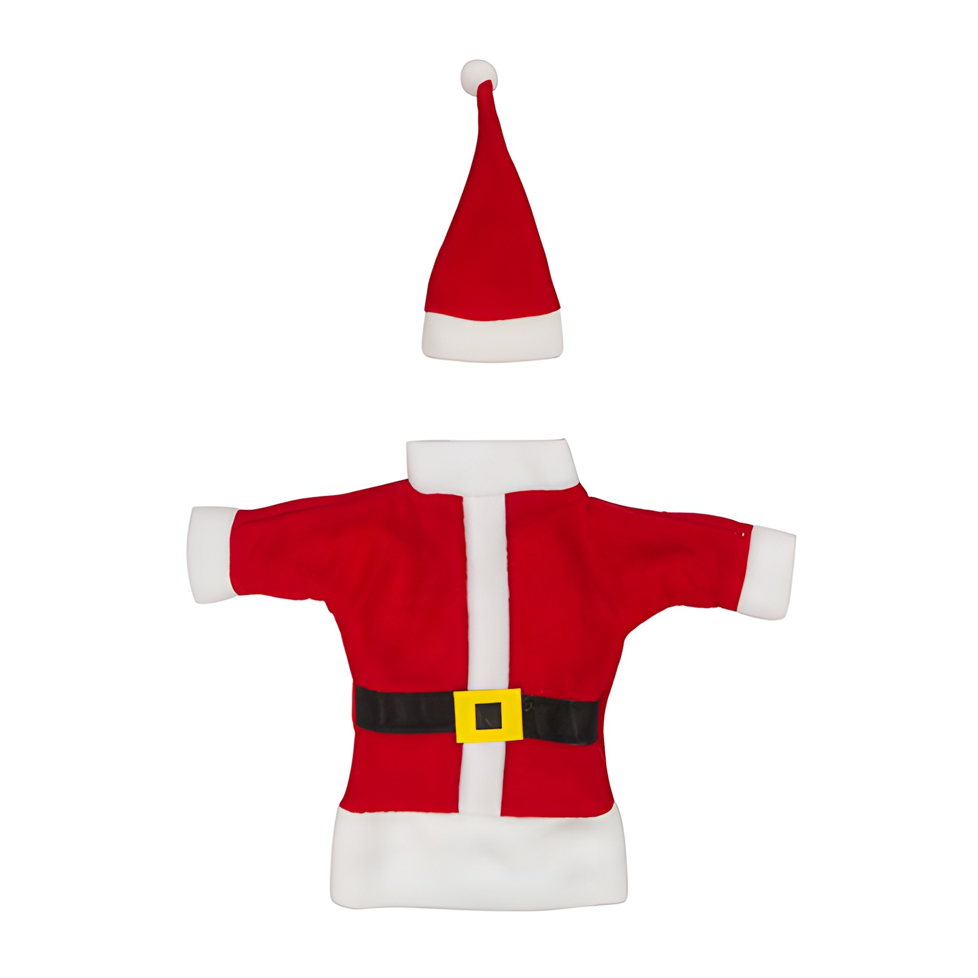 Flaschenverkleidung 'Weihnachtsmann-Mantel mit Mütze'