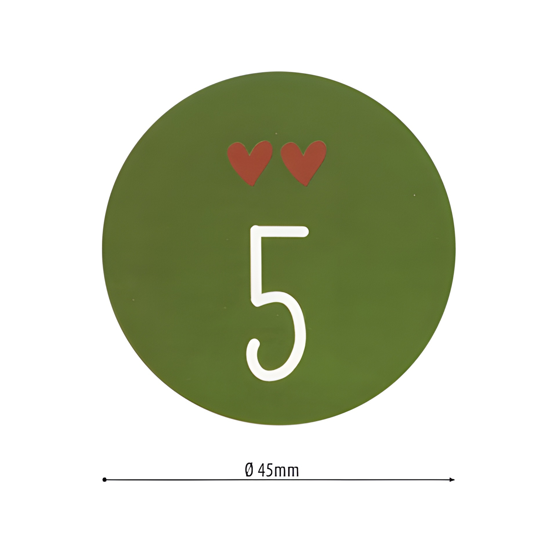 Adventskalender-Zahlen mit Muster, rot/grün, 24 Stück
