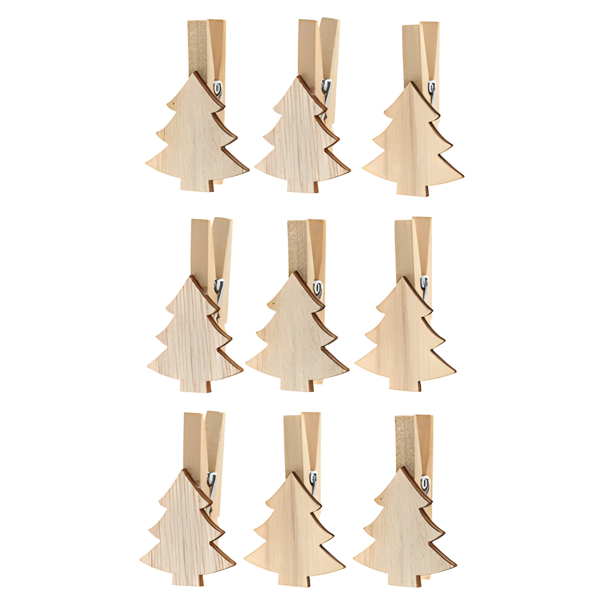 Holzklammern mit Tanne 35 x 13 x 50 mm, 9 Stück