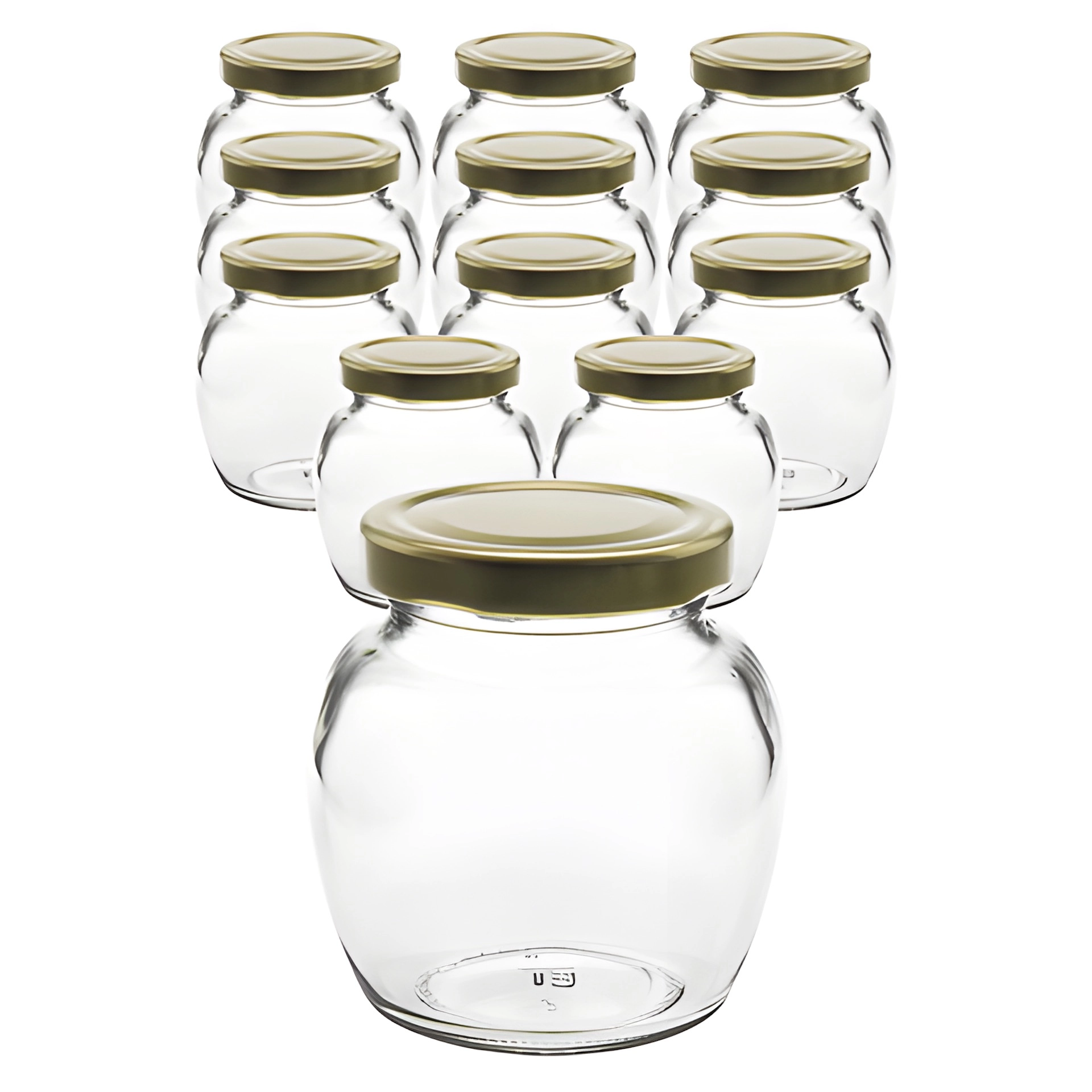 12er Set Schmuckglas 212 ml mit Deckel gold