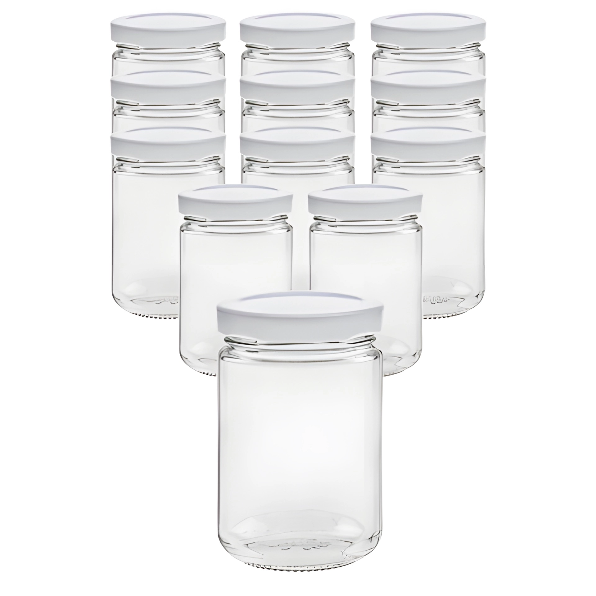 12er Set Rundglas 159 ml mit Deckel weiß