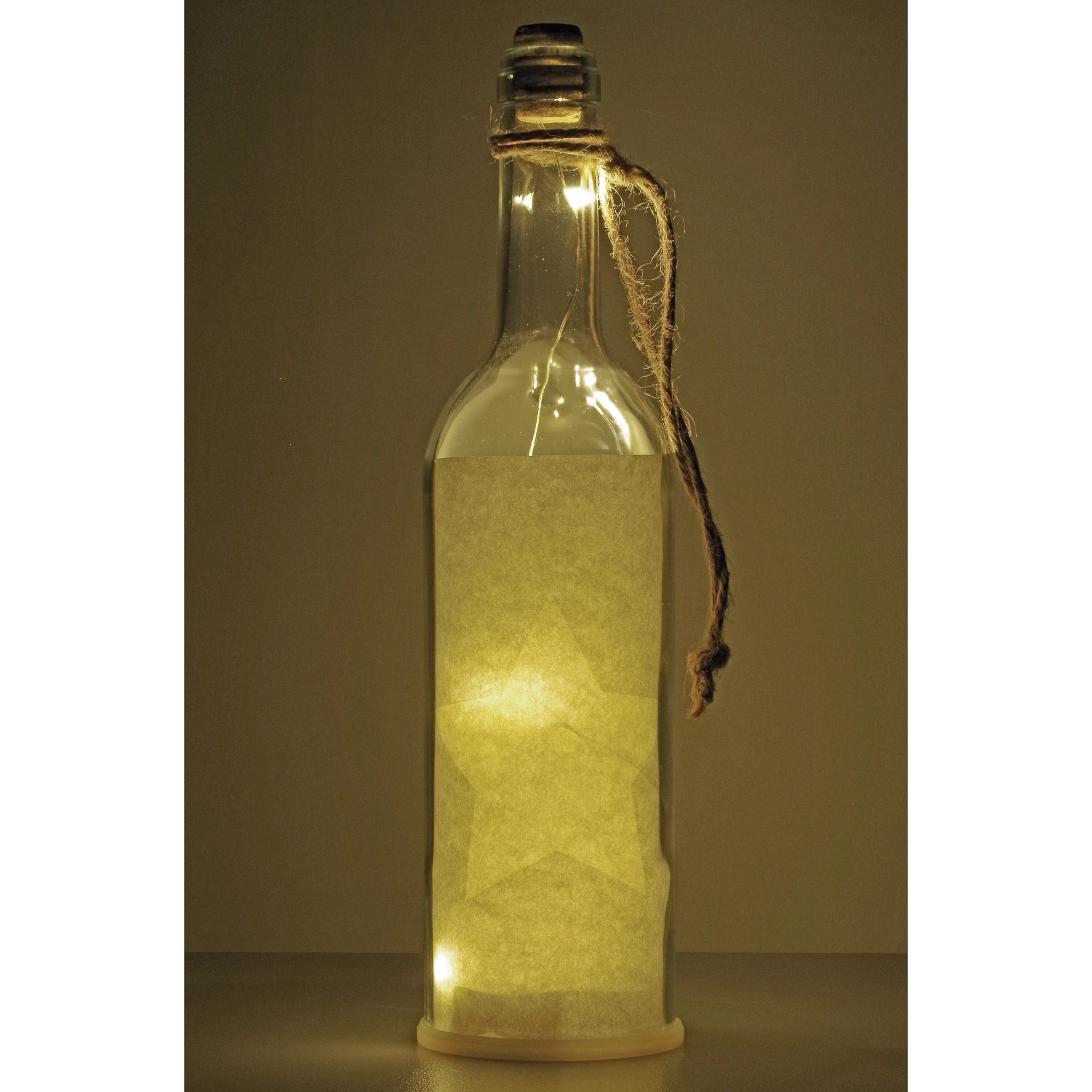 Flaschenlampe mit 5 LEDs, grau