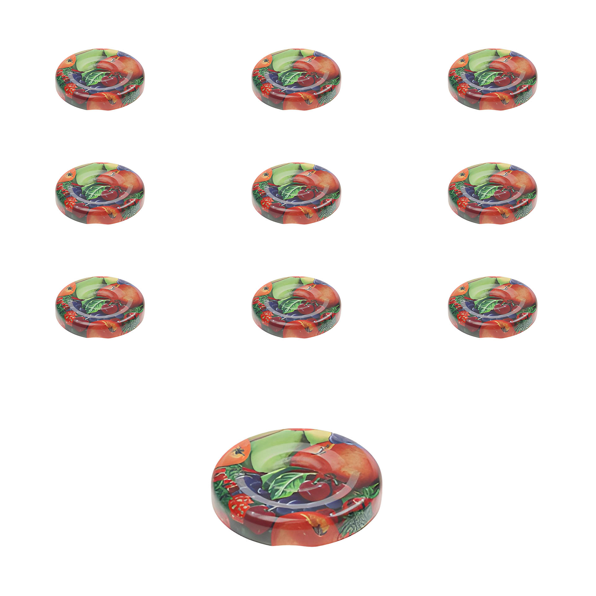 TO  43 Obstdekor past. mit Button, 10 Stück