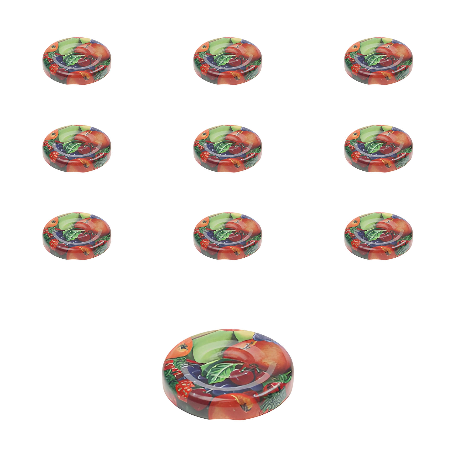 TO  43 Obstdekor past. mit Button, 10 Stück