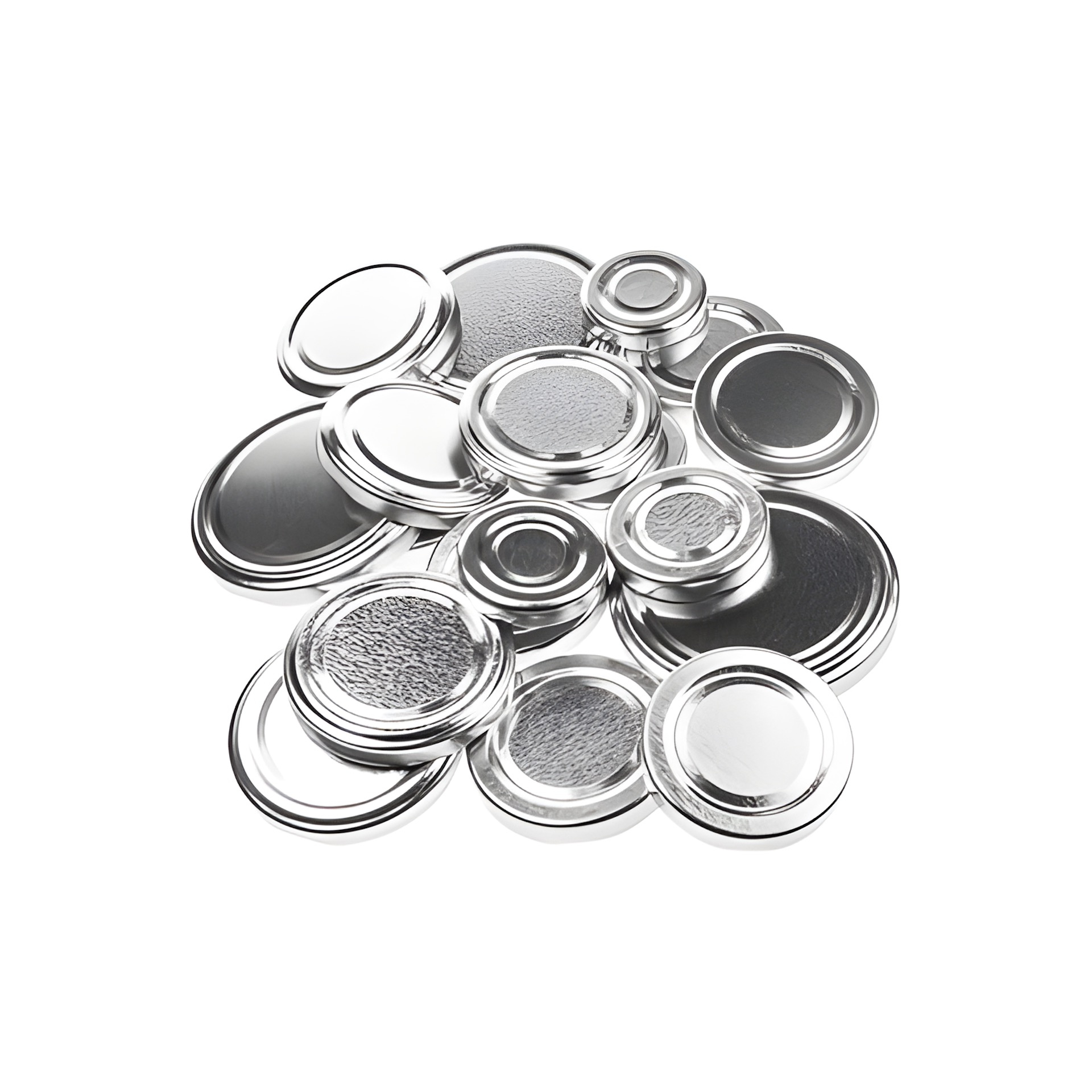Deckel-Sortiment silber, 21-teilig