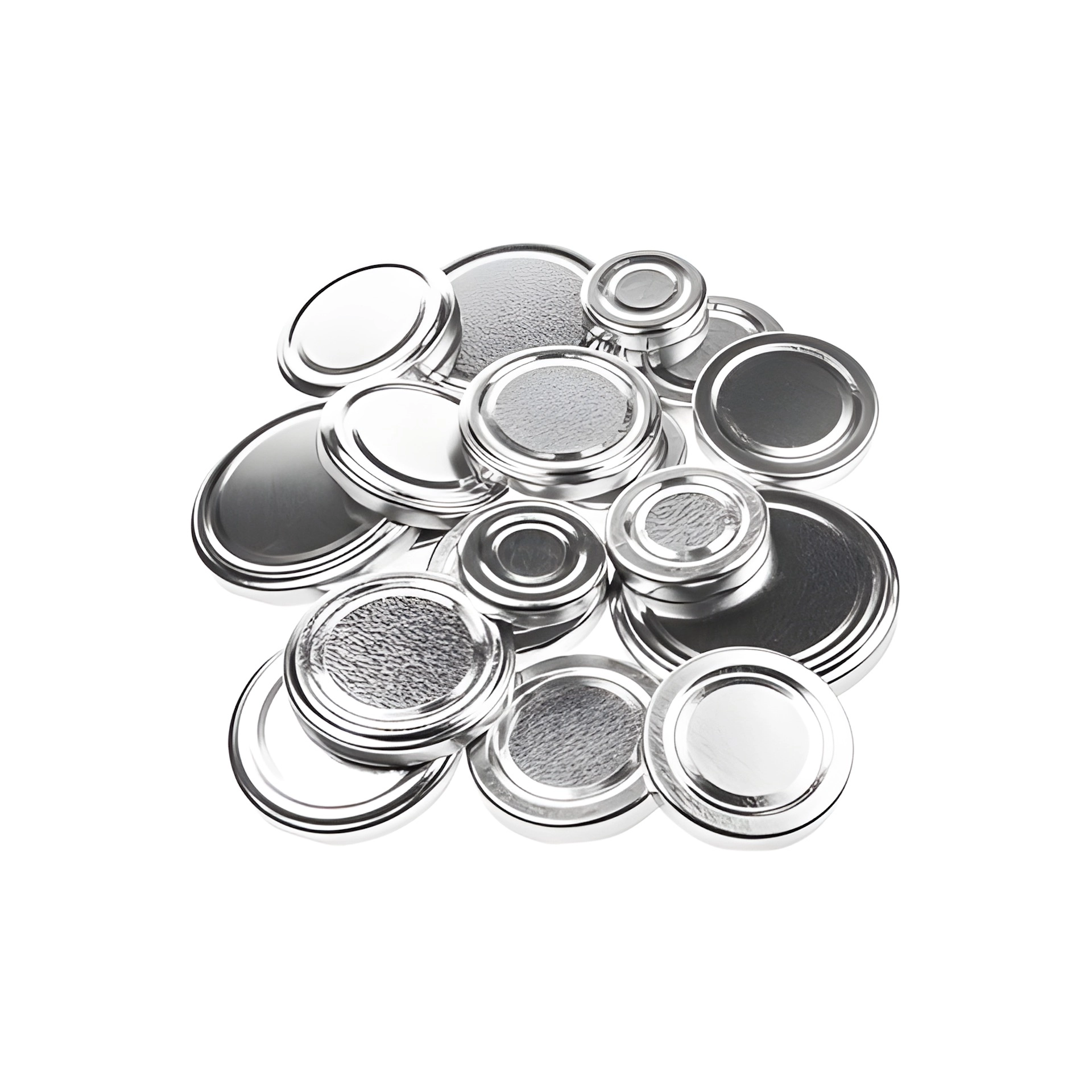 Deckel-Sortiment silber, 21-teilig