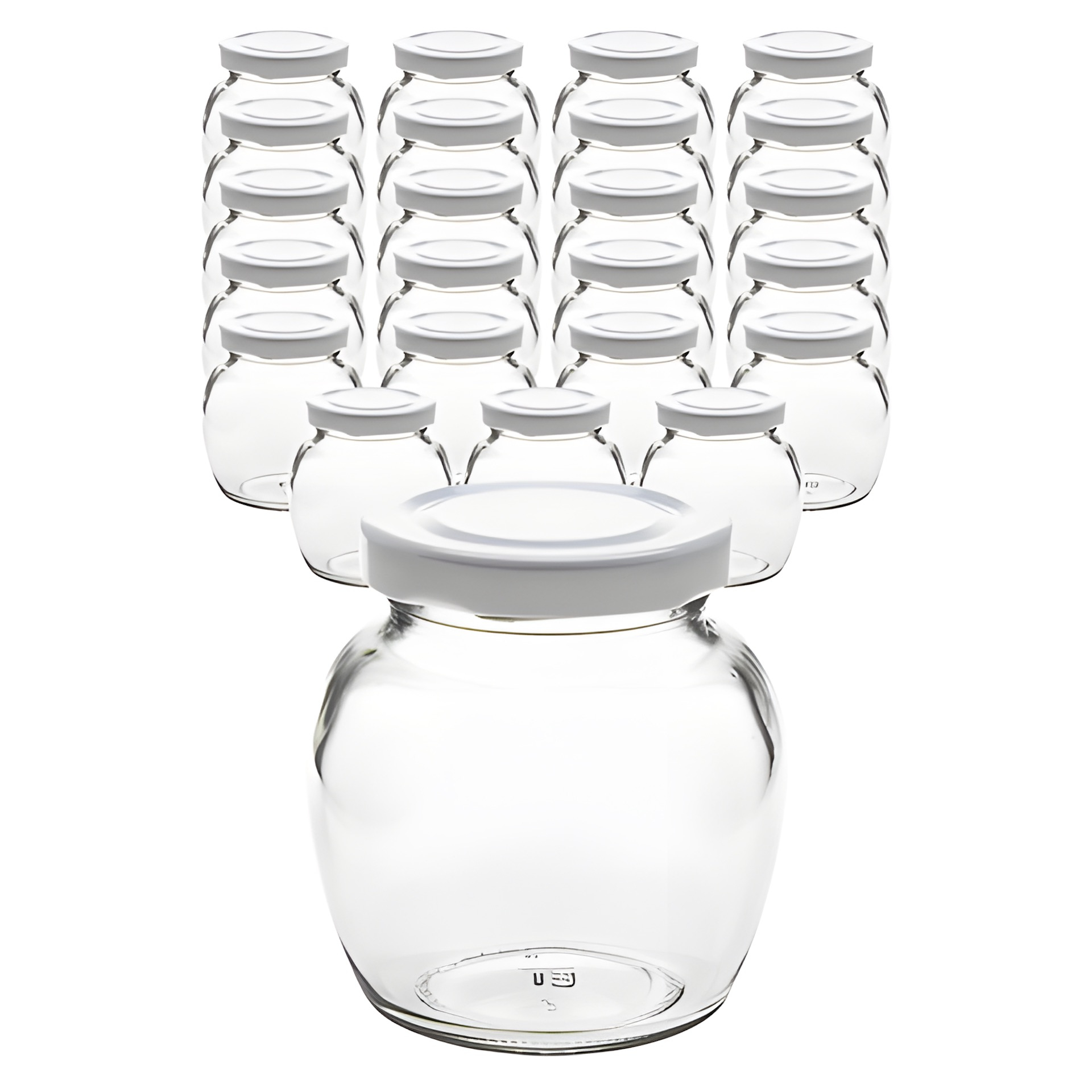 24er Set Schmuckglas 212 ml mit Deckel weiß