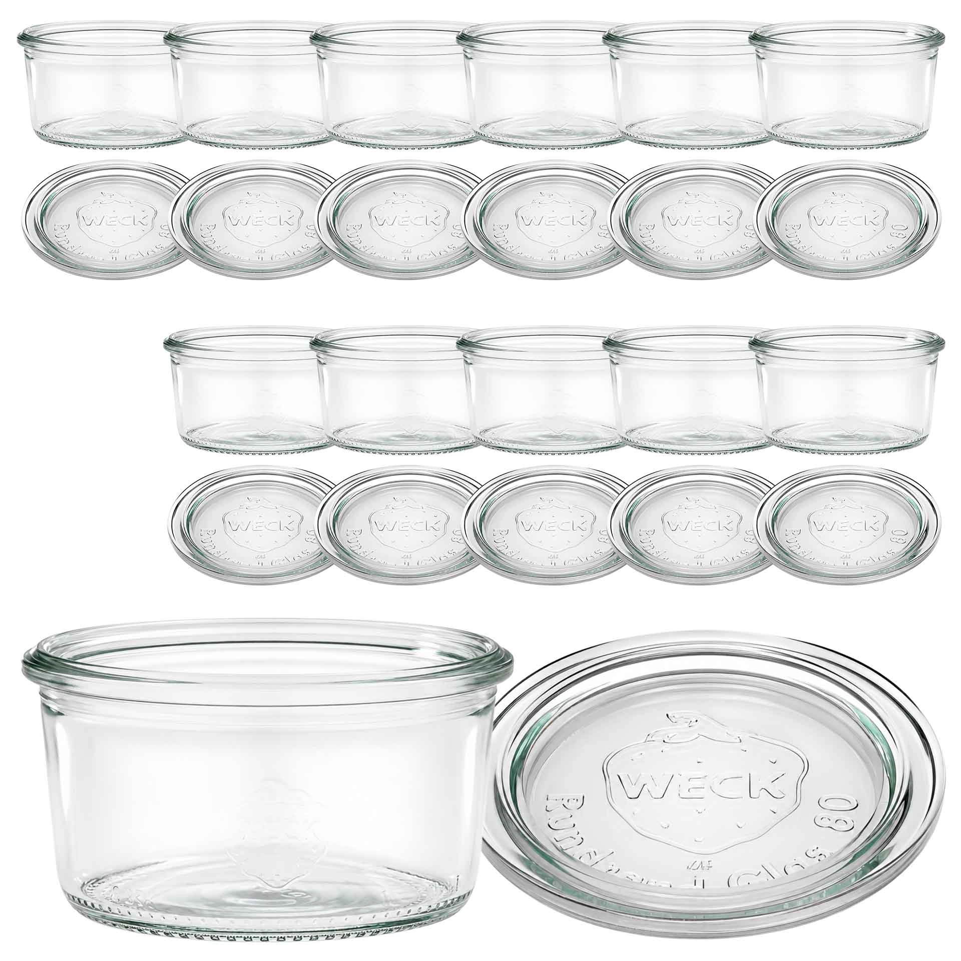 WECK-Sturzglas 165 ml mit Glasdeckel, 12 Stück