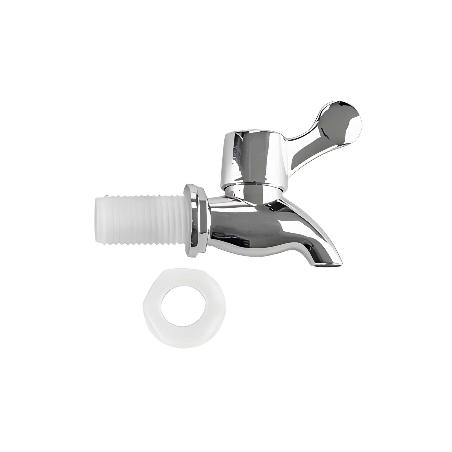 Ablasshahn Kunststoff 16 mm silber