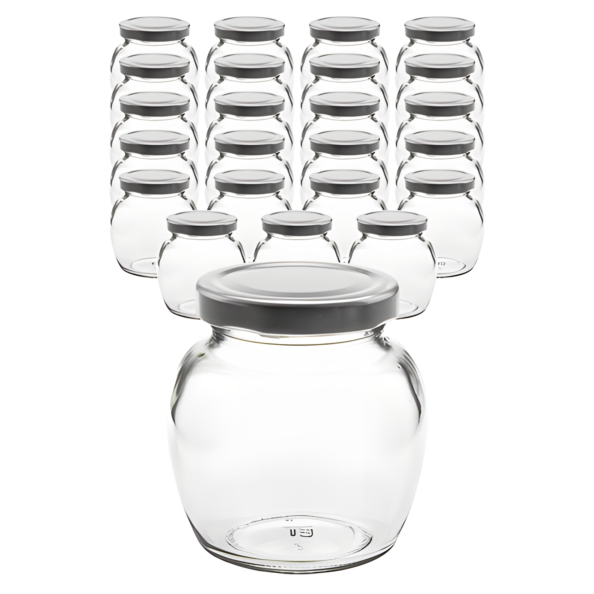 24er Set Schmuckglas 212 ml mit Deckel silber