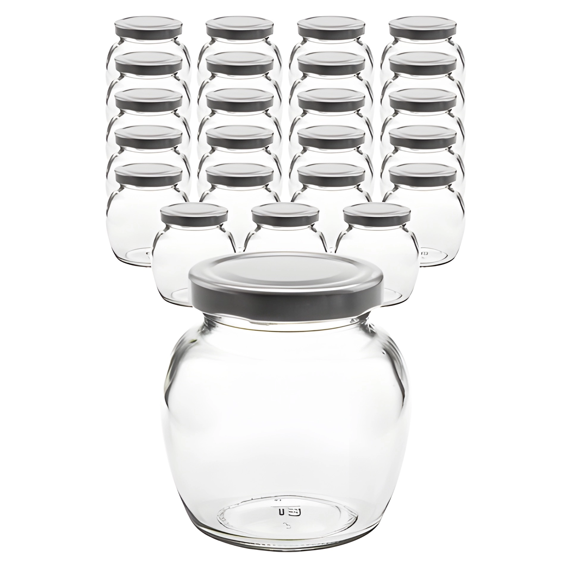 24er Set Schmuckglas 212 ml mit Deckel silber