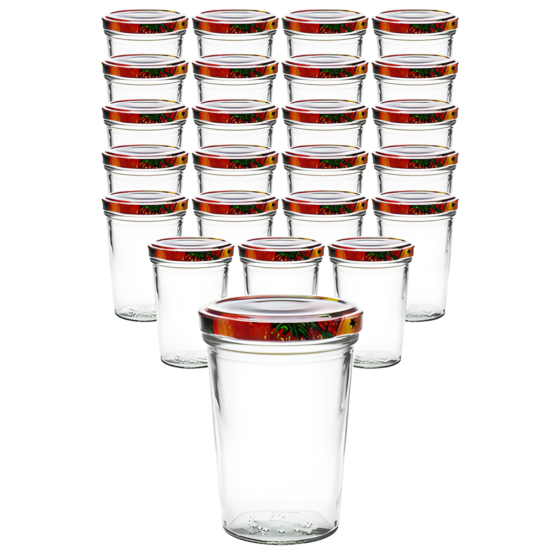24er Set Becherglas 150 ml TO 66 mit Deckel Obstdekor