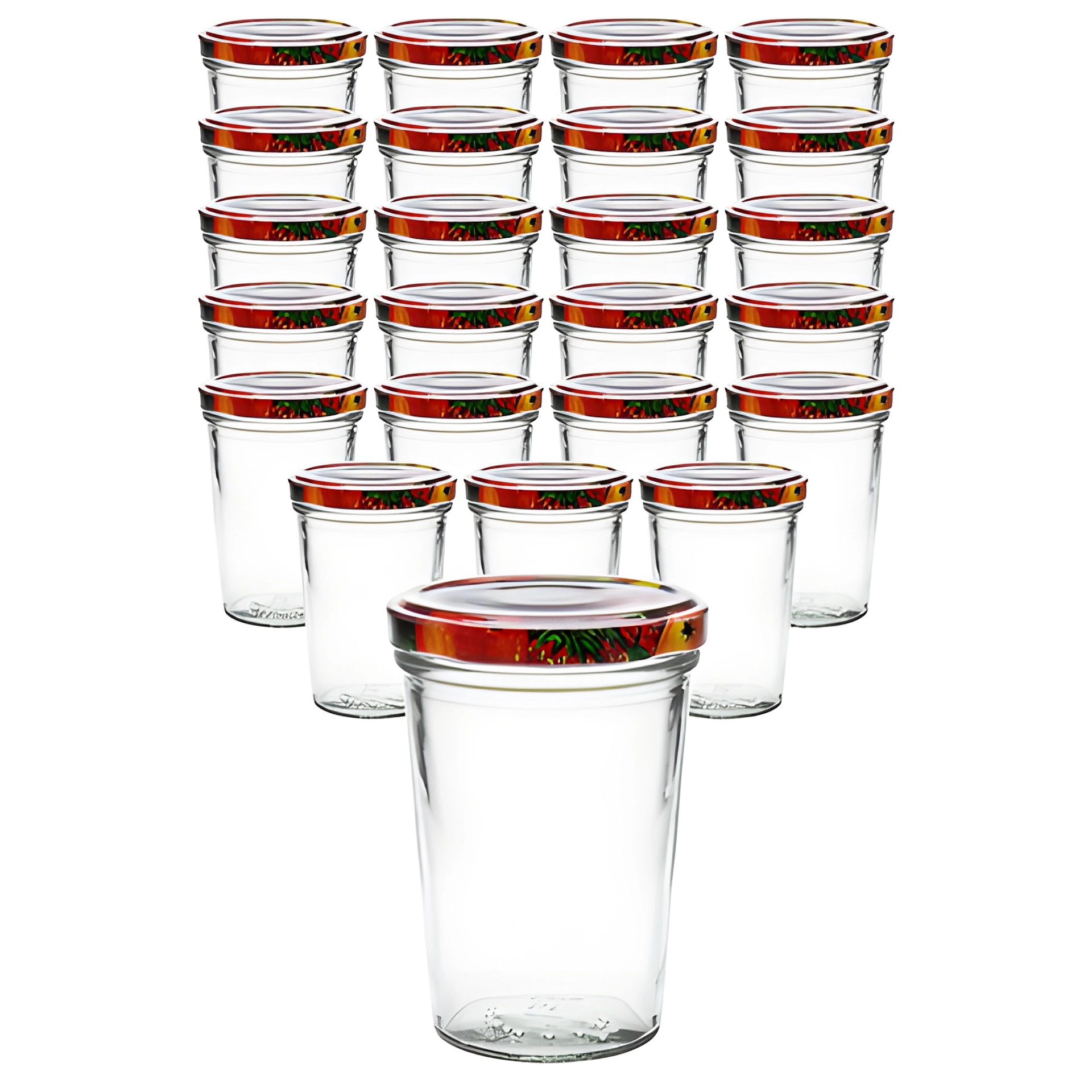 24er Set Becherglas 150 ml TO 66 mit Deckel Obstdekor