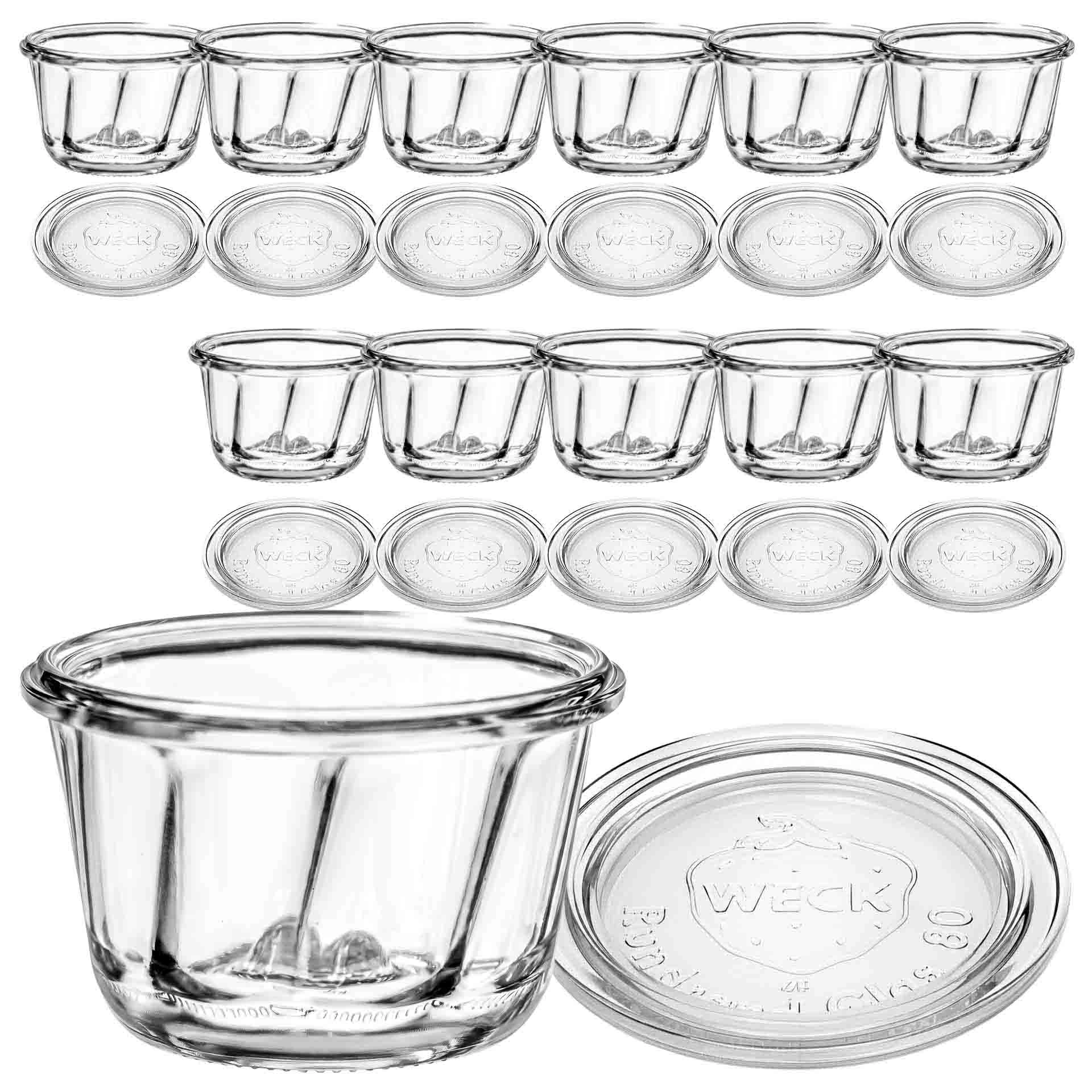 WECK-Gugelhupfglas 165 ml mit Glasdeckel, 12 Stück