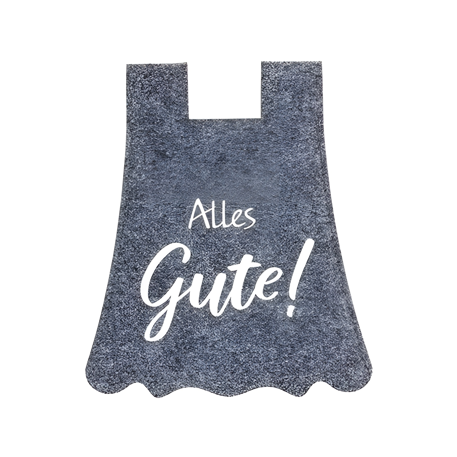 Flaschendeko Filzkleid mit 'Alles Gute!'
