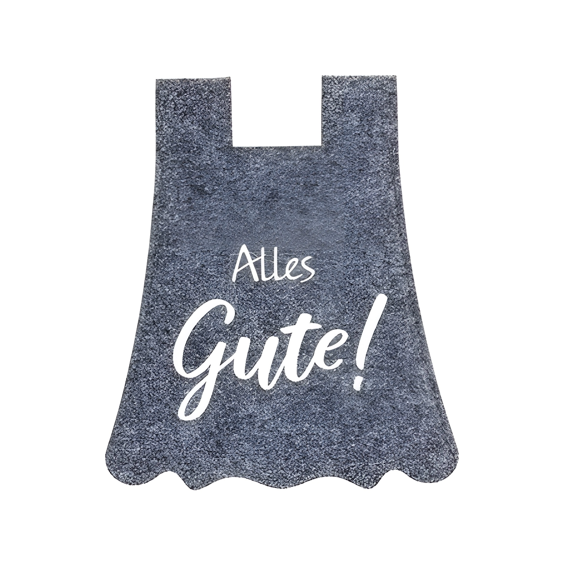Flaschendeko Filzkleid mit 'Alles Gute!'
