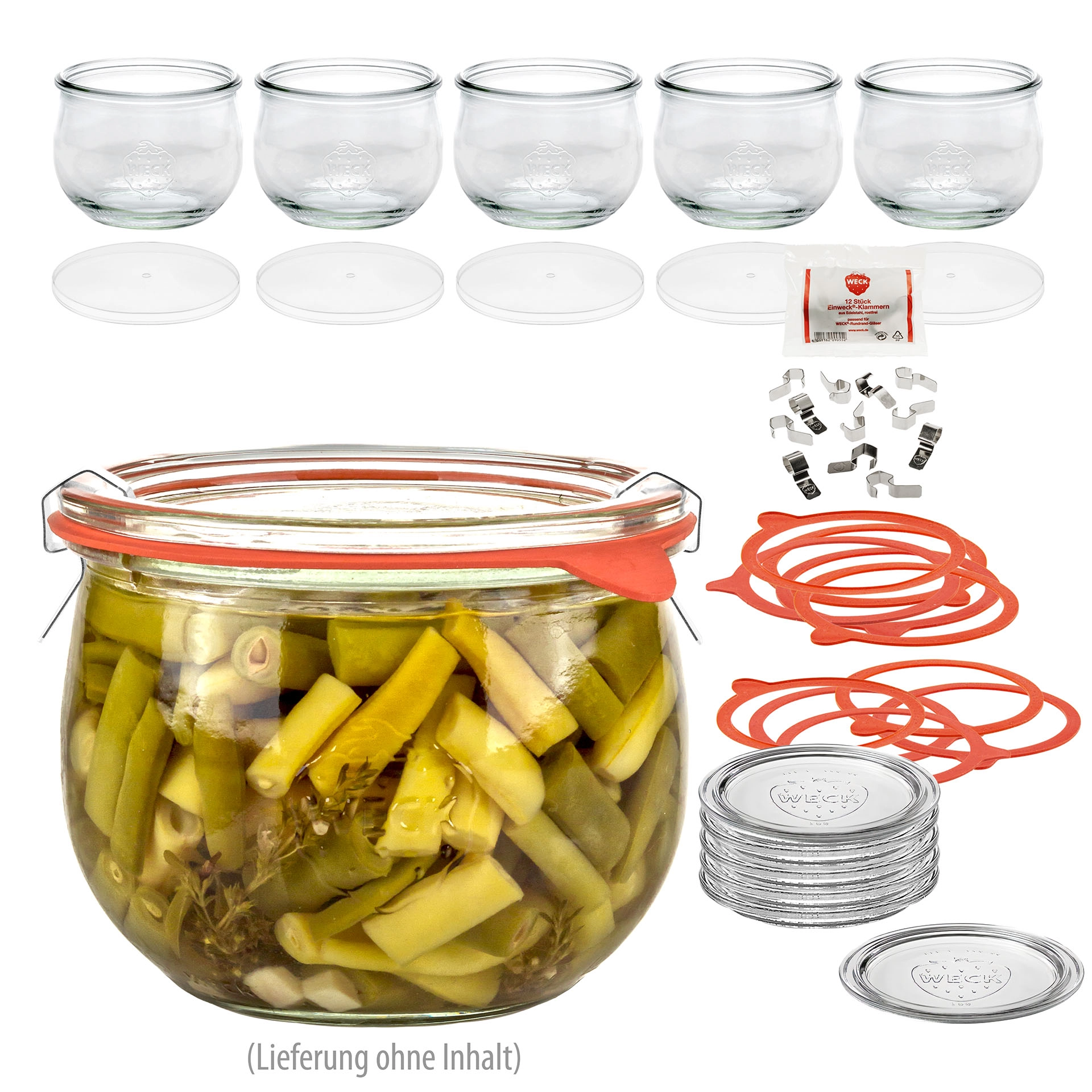 WECK-Tulpenglas 580 ml mit Klarsichtdeckel, 6er Set