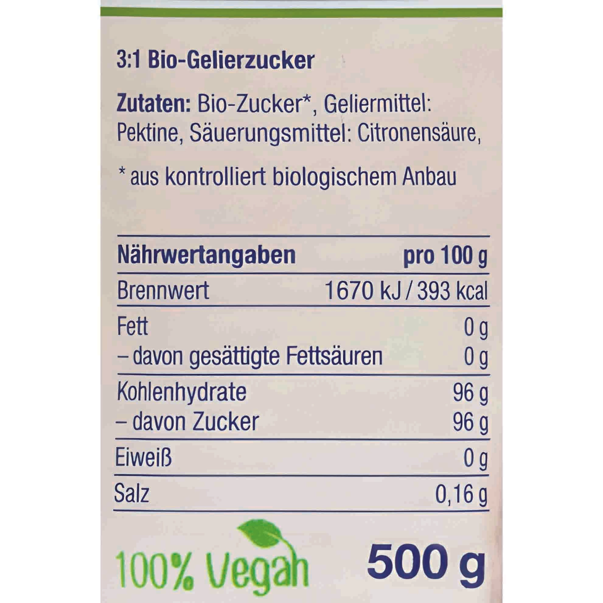 Bio-Gelierzucker 3:1, 500 g Bio-Gelierzucker 3:1, 500 g