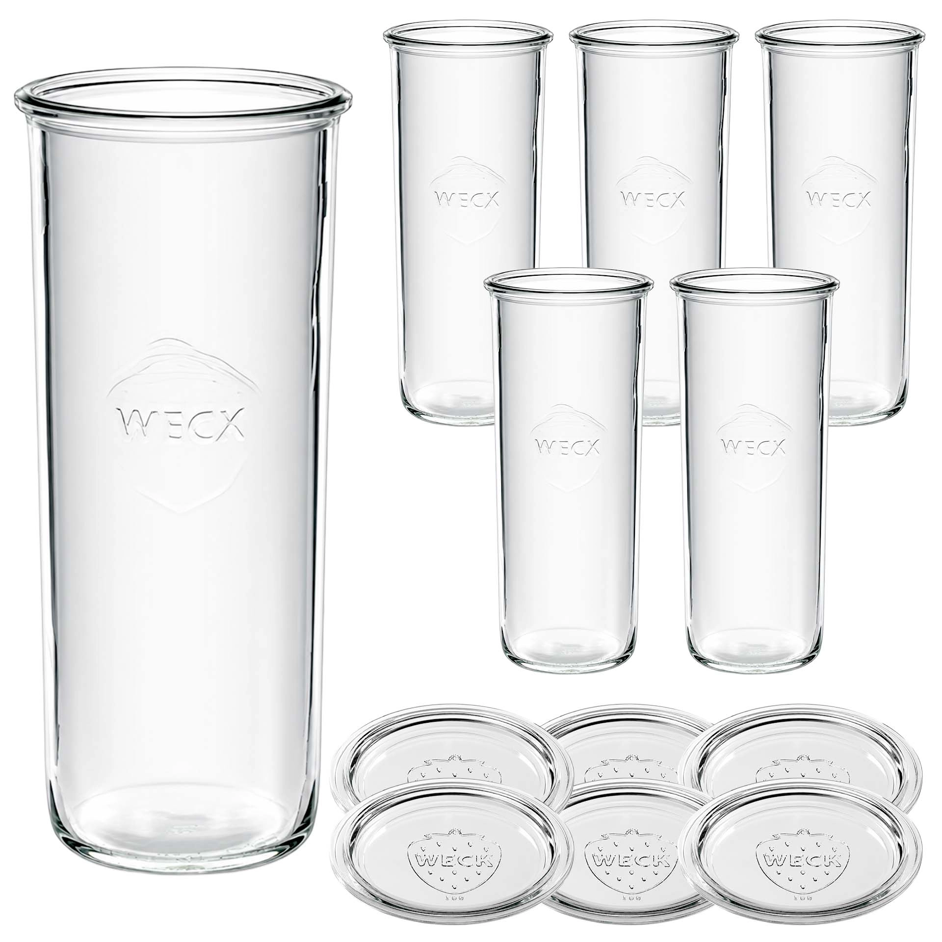 WECK-Sturzglas 1500 ml mit Glasdeckel, 6 Stück