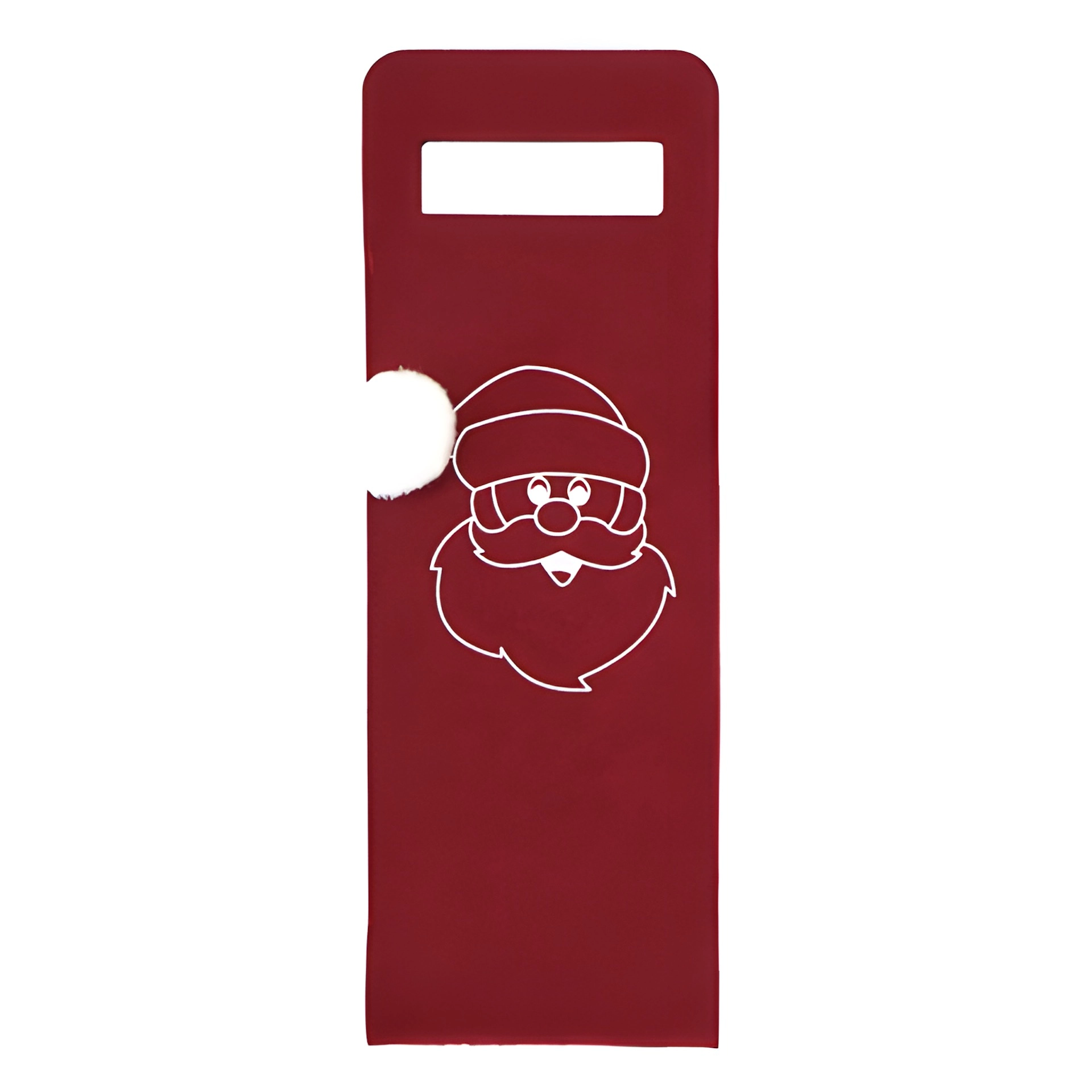 Flaschentasche 'Santa mit Bommel' Filz, 15 x 41 cm, rot