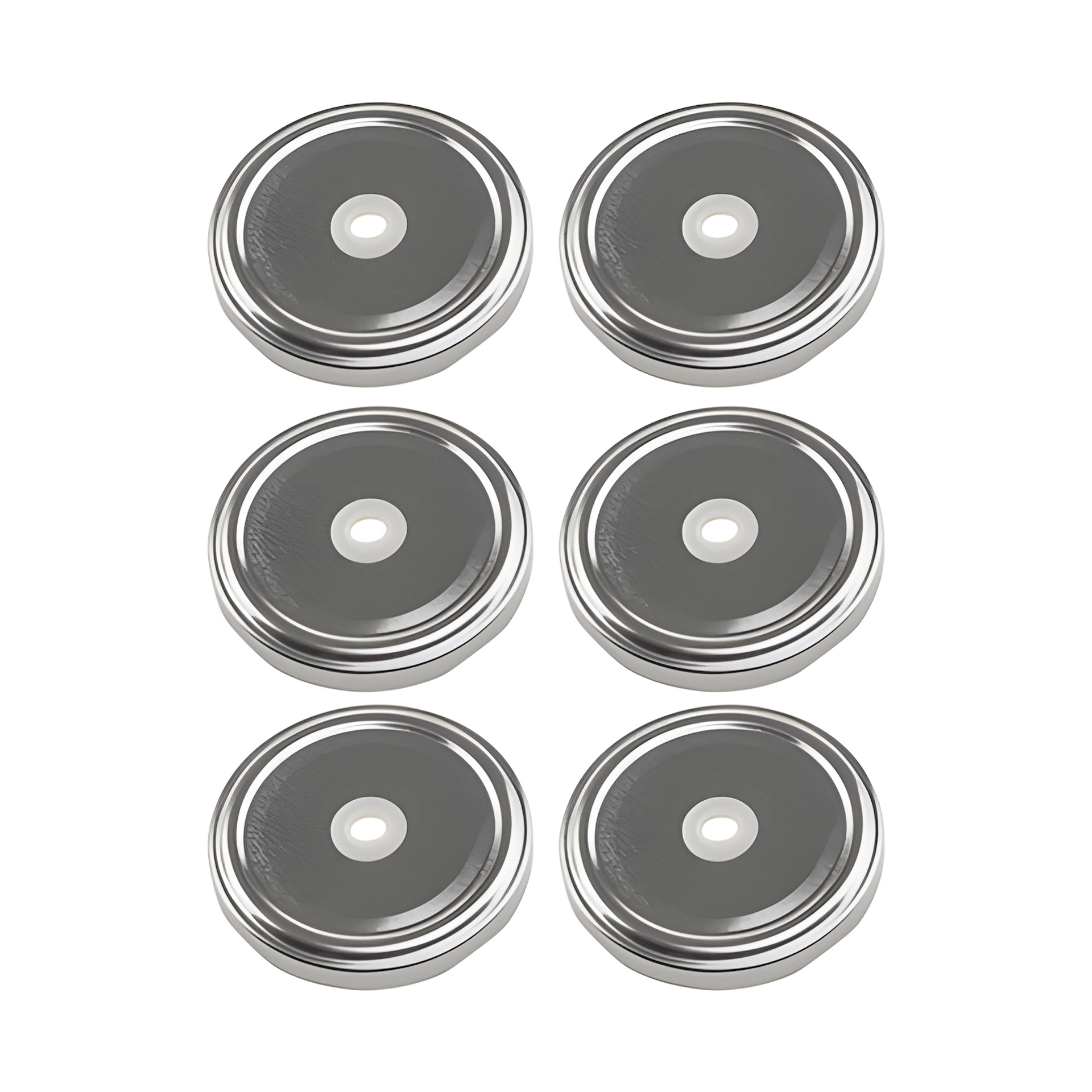 TO 63 Trinkhalmdeckel silber, Loch Ø 8 mm, 6 Stück