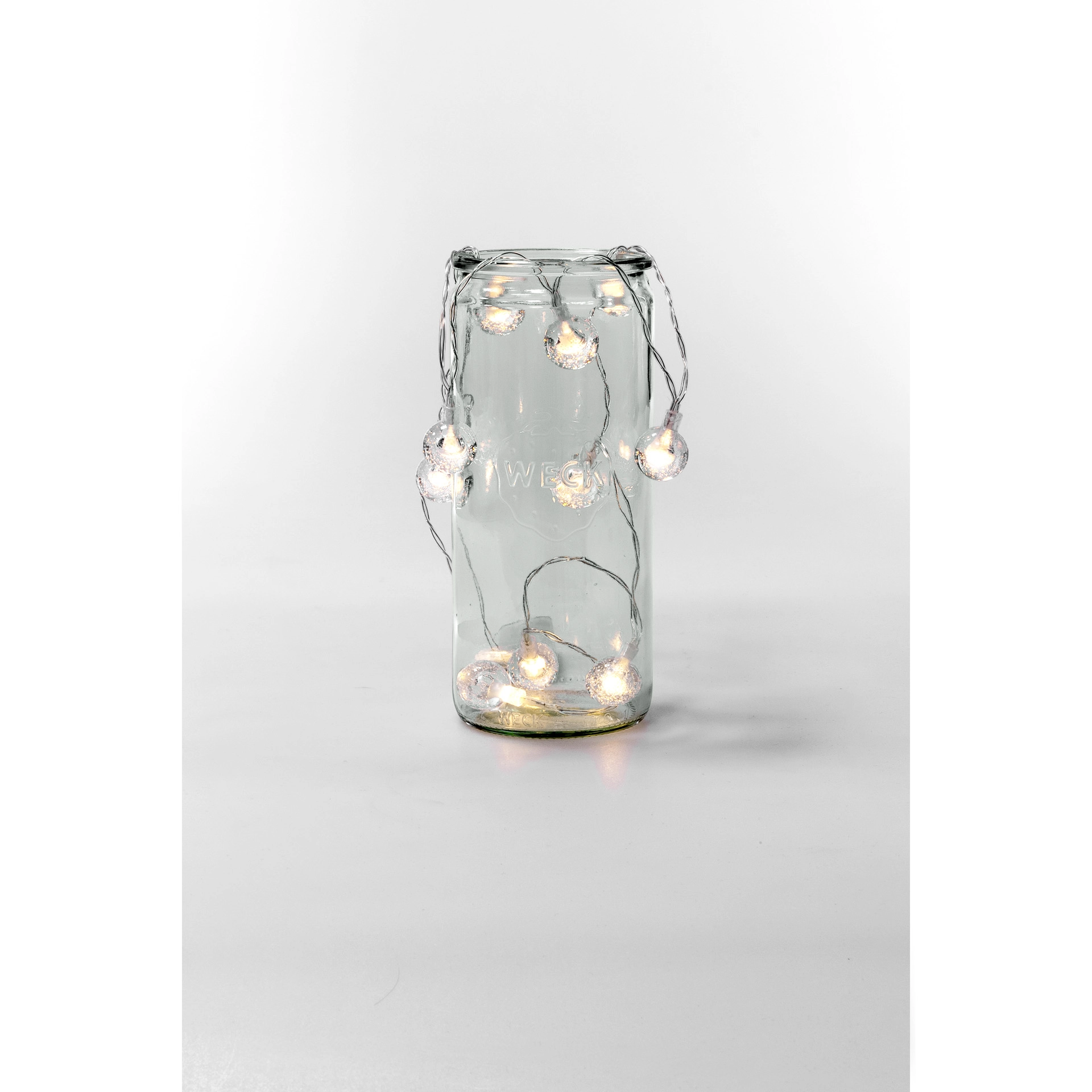 Lichterkette 'Kugeln' klar, 10 LEDs mit Timer
