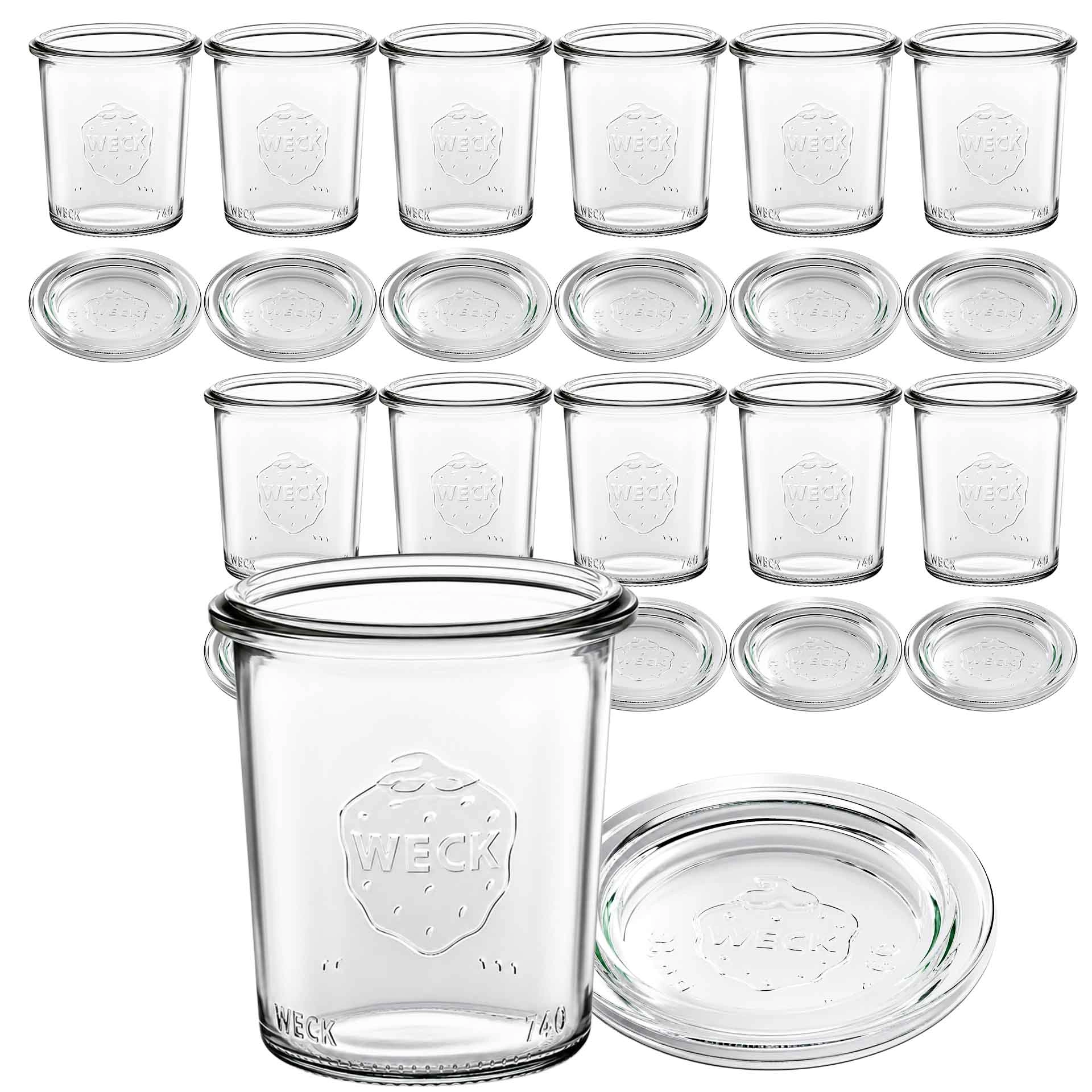 WECK-Sturzglas 140 ml mit Glasdeckel, 12 Stück