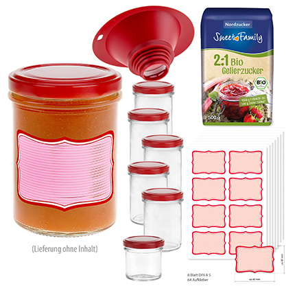 Komplett-Set Sturzglas 230 ml TO 66 rot mit vielen Extras
