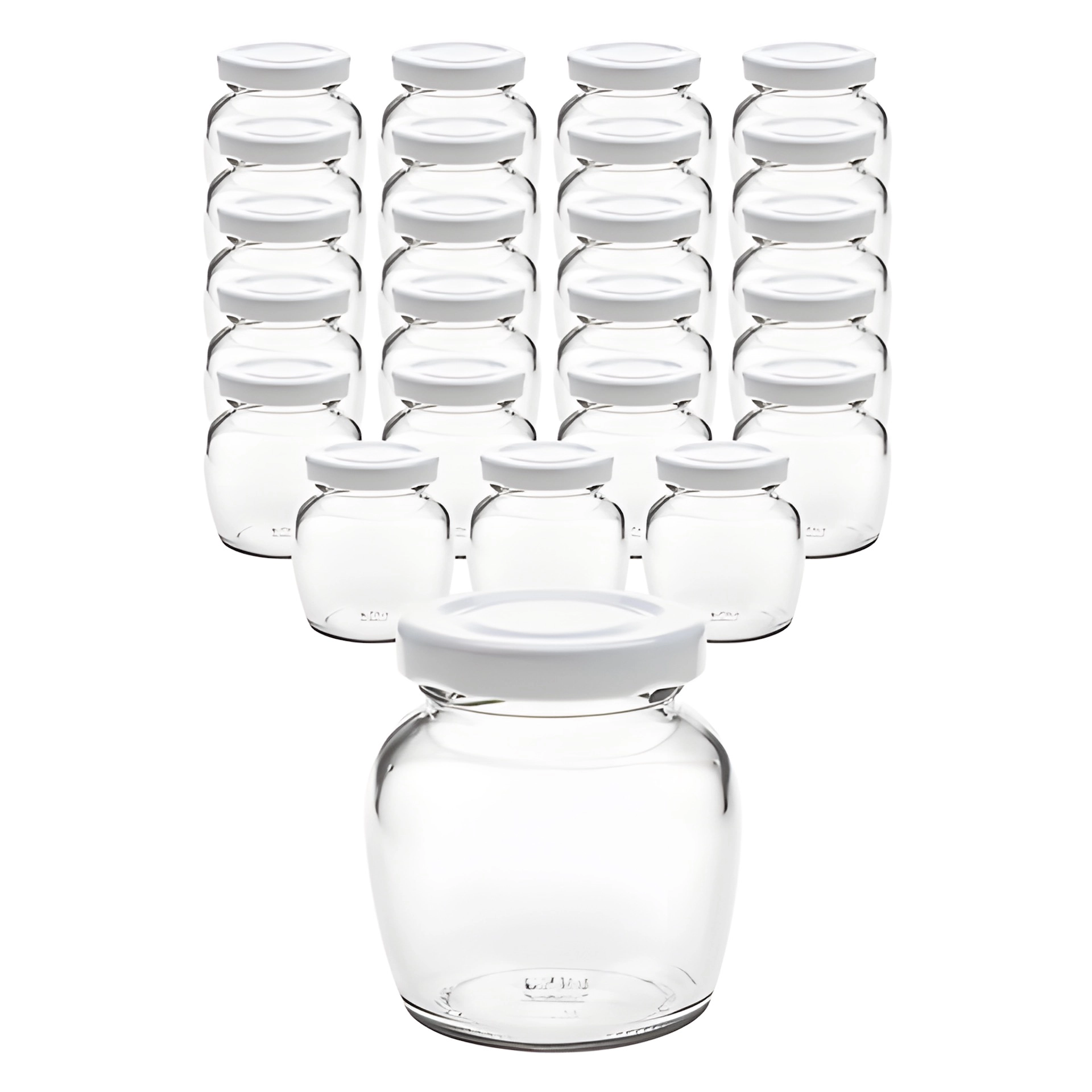 24er Set Schmuckglas 106 ml mit Deckel weiß