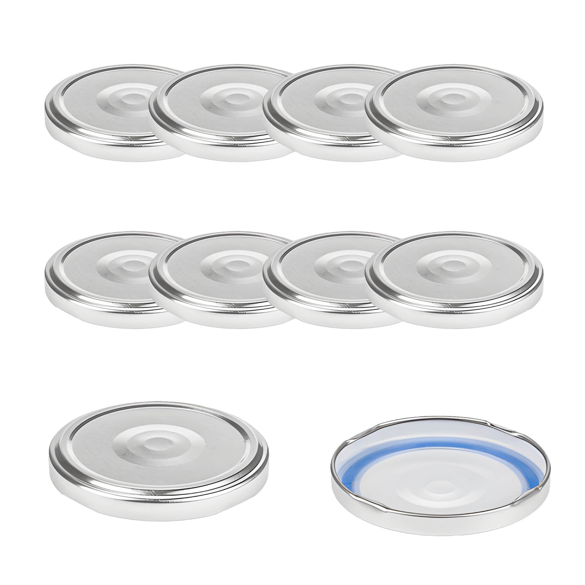 TO  70 silber past. mit Button BLUESEAL, 10 Stück