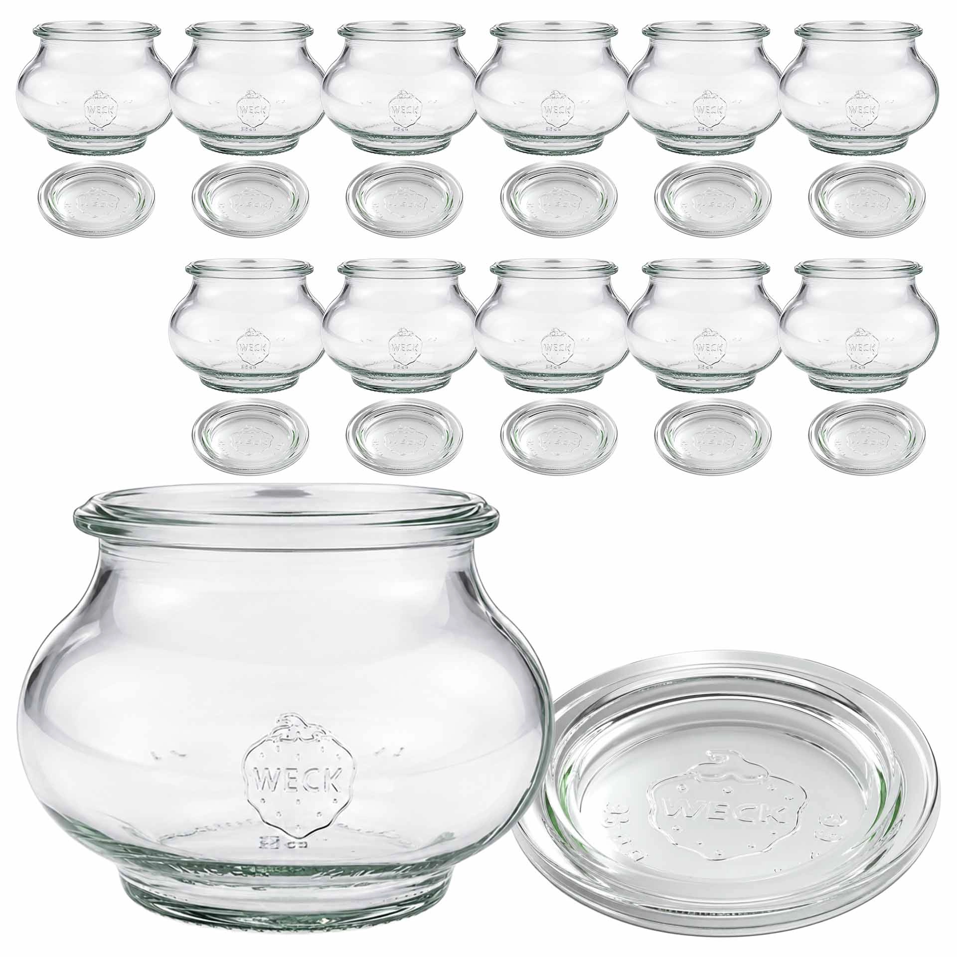 WECK-Schmuckglas 220 ml mit Glasdeckel, 12 Stück
