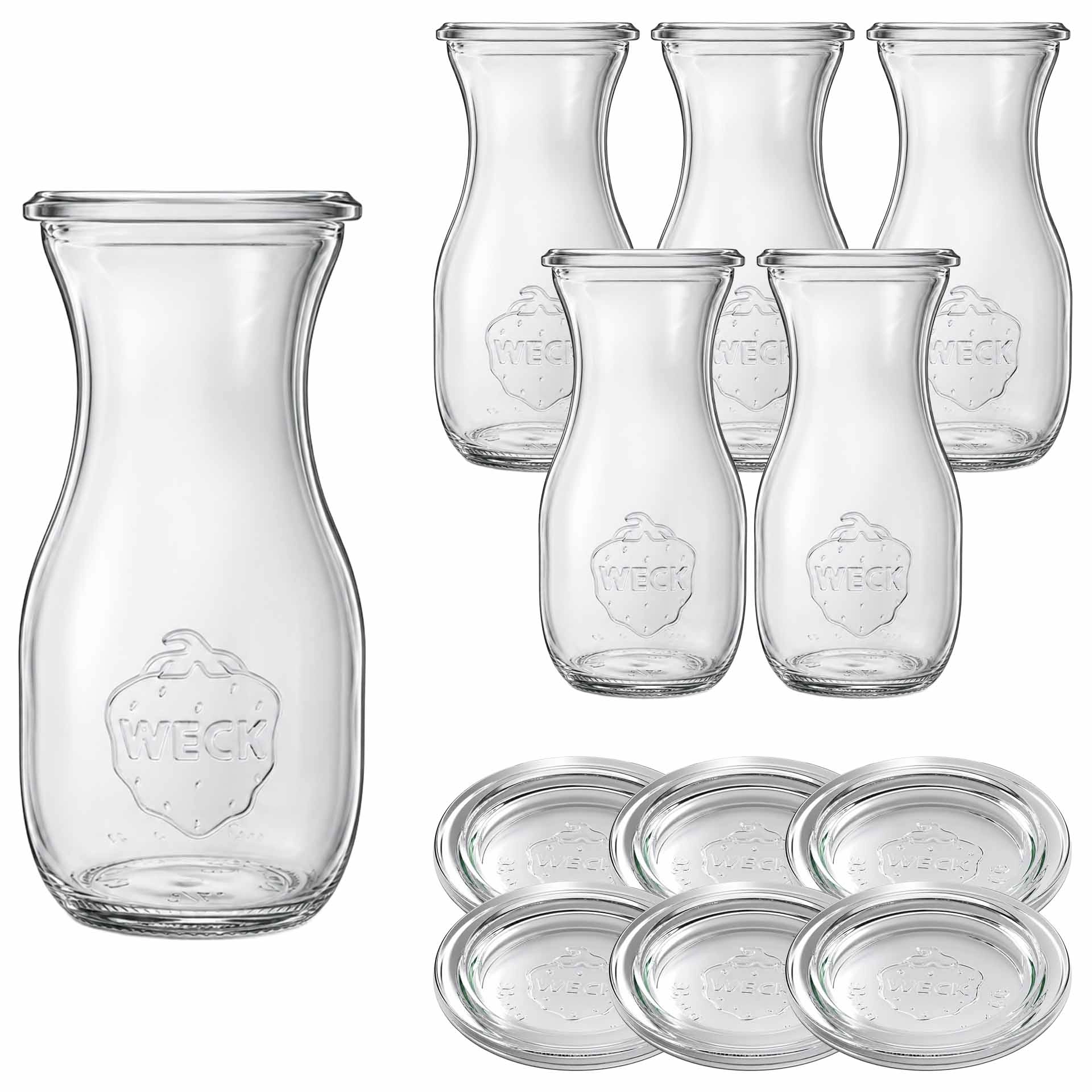 WECK-Saftflasche 290 ml mit Glasdeckel, 6 Stück