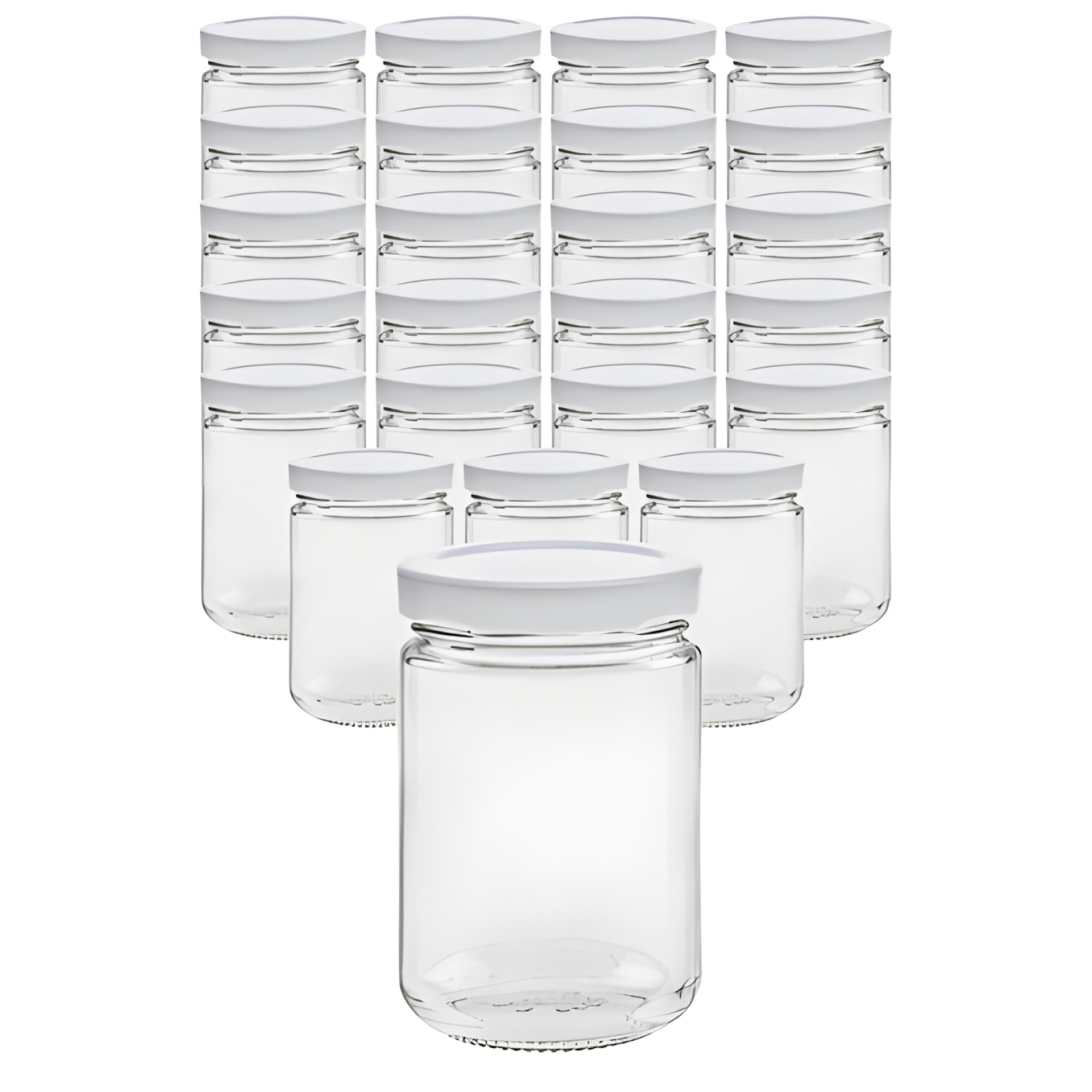 24er Set Rundglas 159 ml mit Deckel weiß