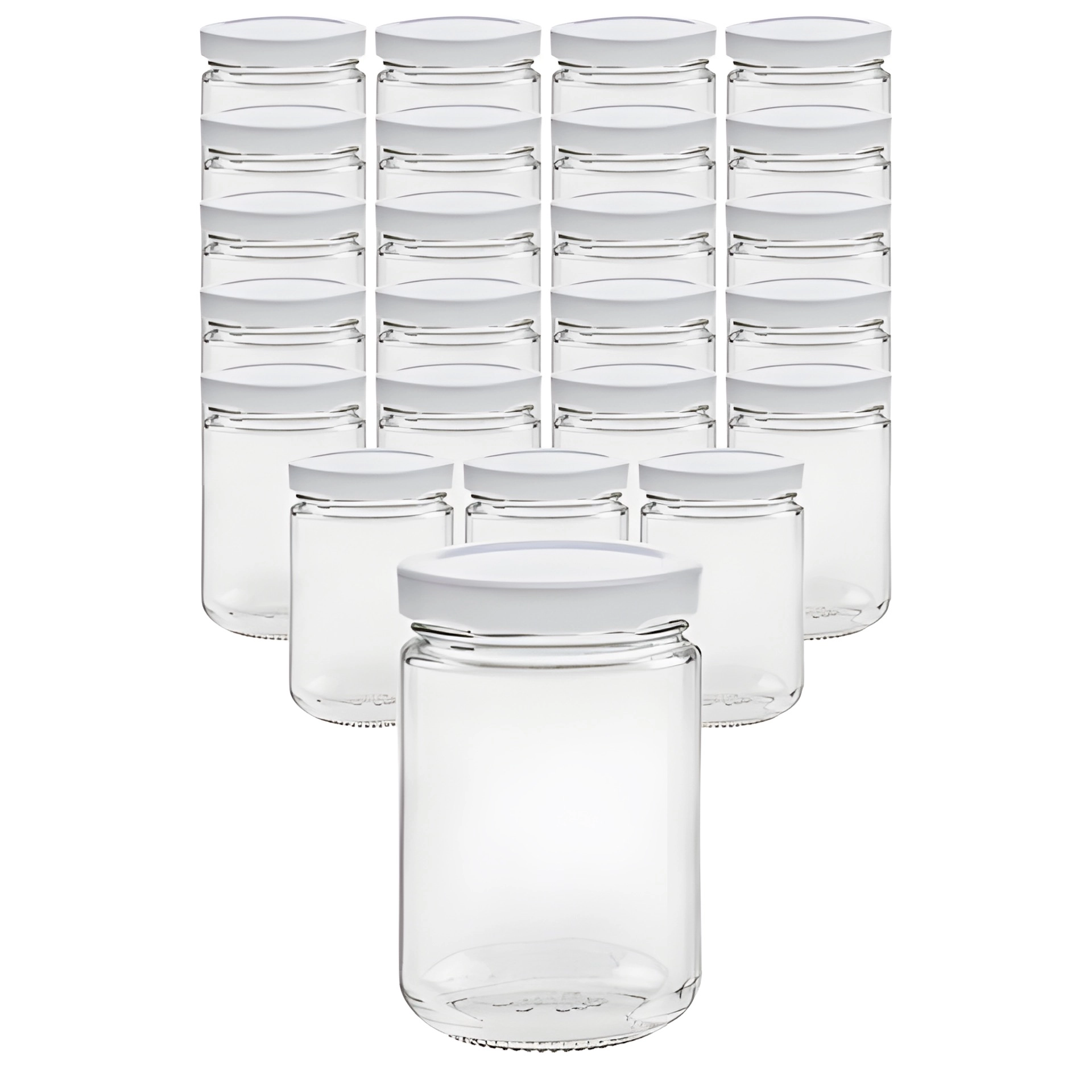 24er Set Rundglas 159 ml mit Deckel weiß