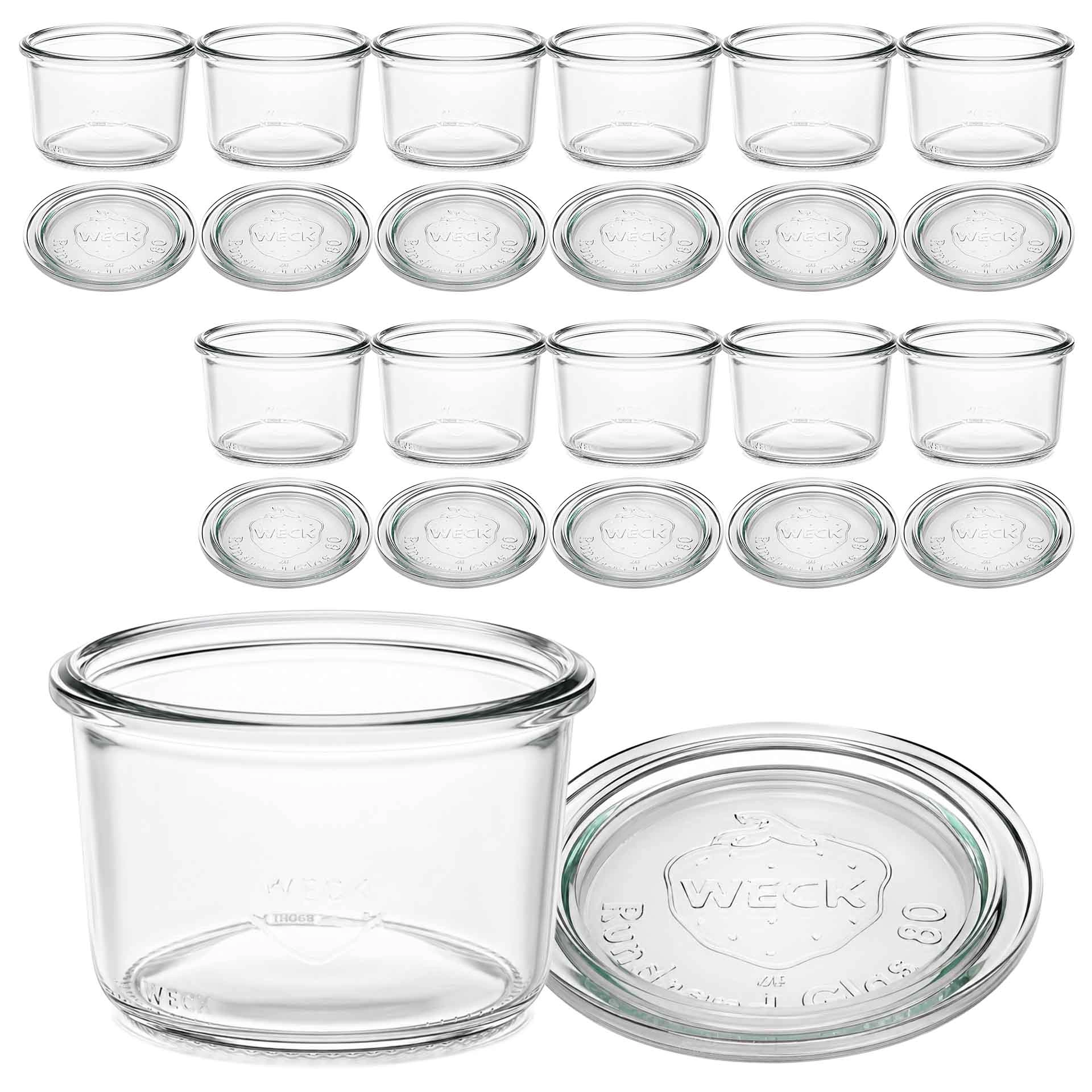 WECK-Sturzglas 200 ml mit Glasdeckel, 12 Stück