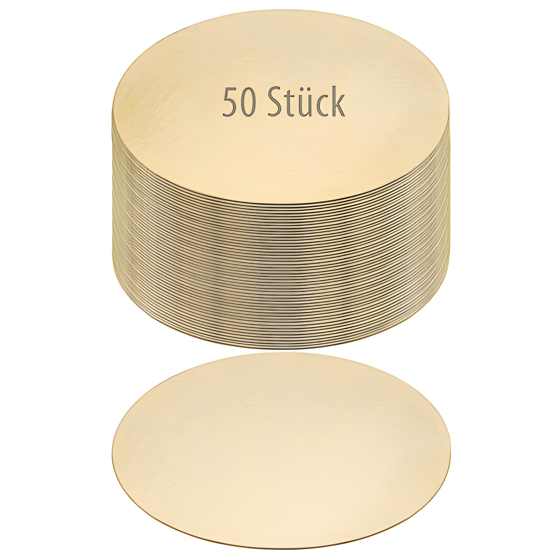 Pappscheibe Ø 200 mm gold/silber,  50 Stück