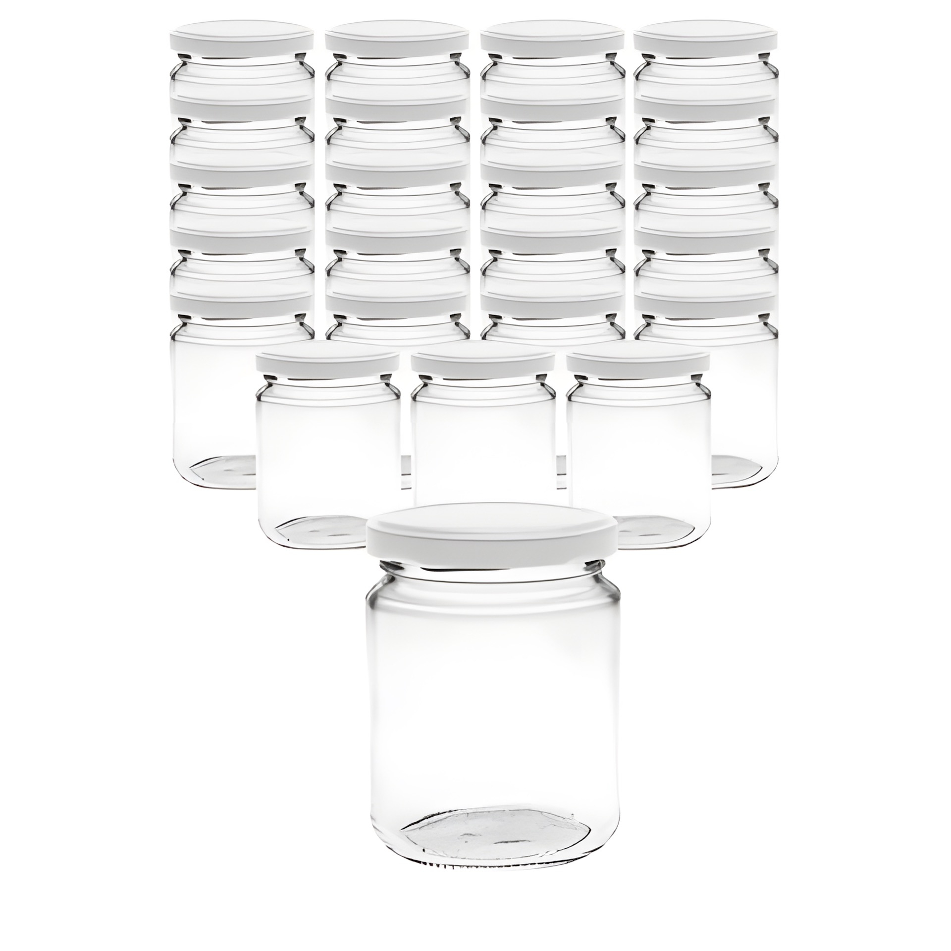 24er Set Rundglas 275 ml mit Deckel weiß