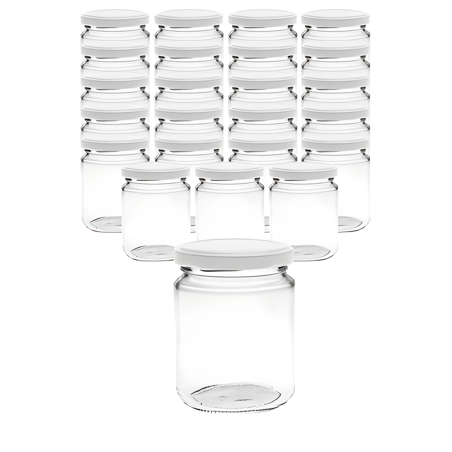 24er Set Rundglas 275 ml mit Deckel weiß