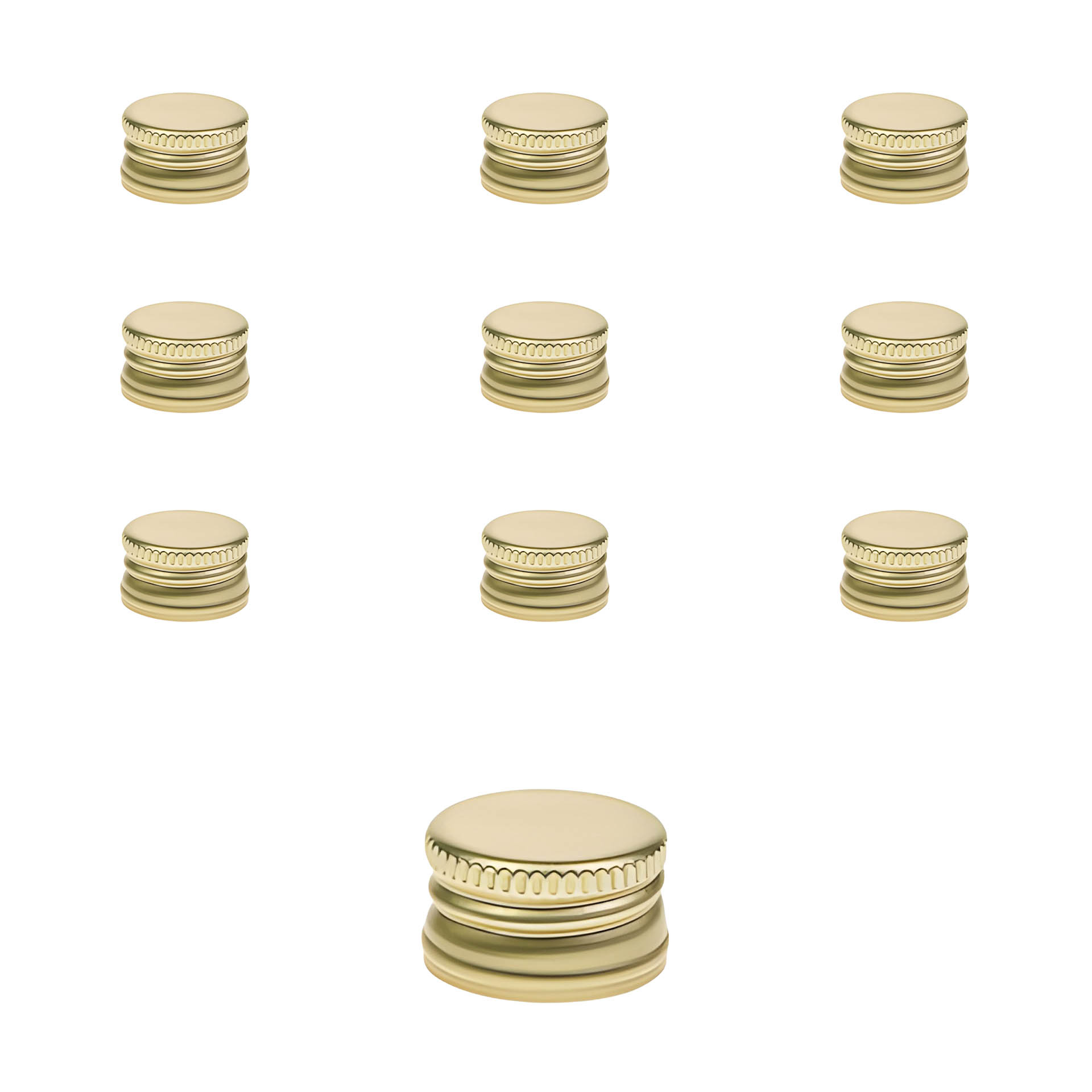 PP 18 gold Aluminium ohne Rollrand, 10 Stück
