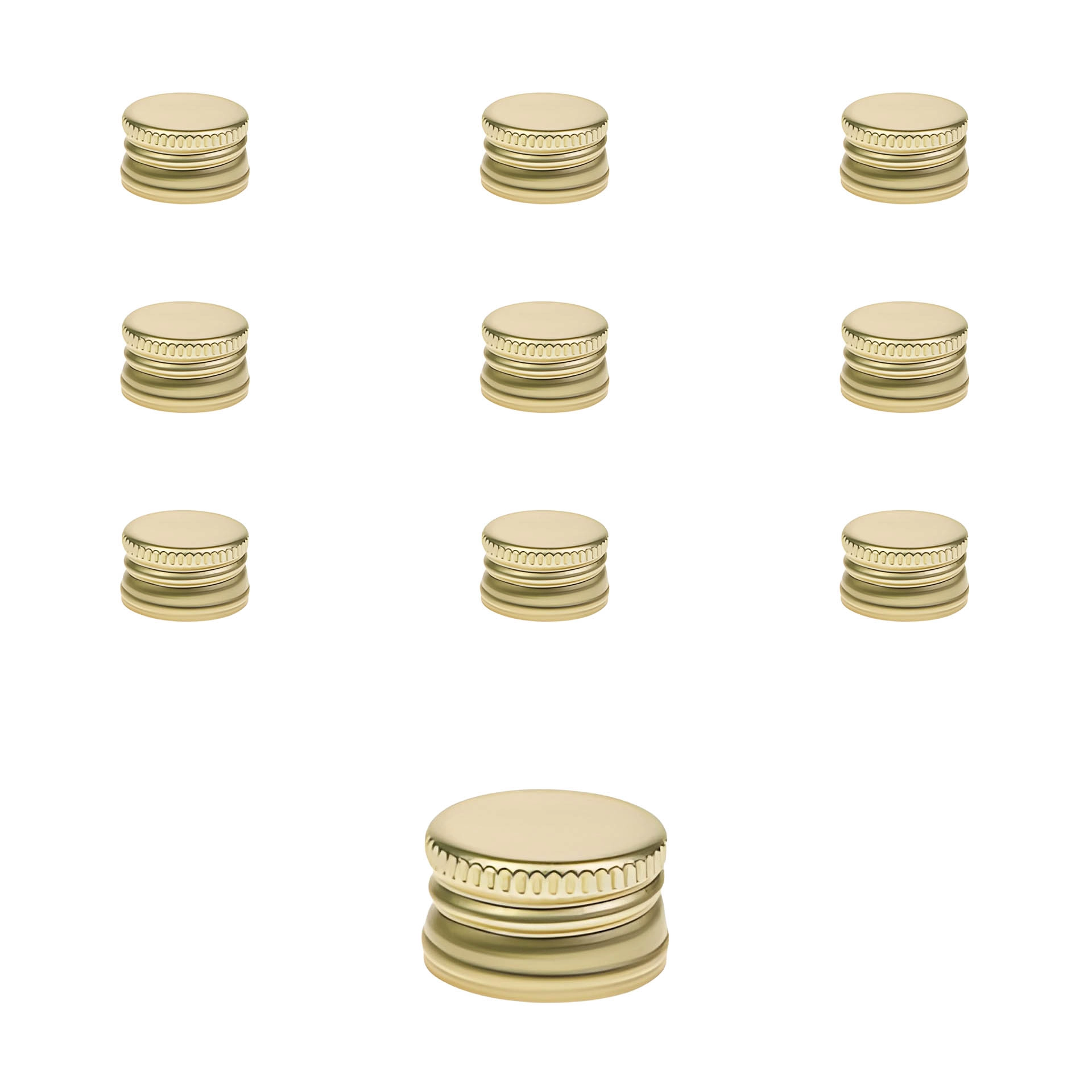 PP 18 gold Aluminium ohne Rollrand, 10 Stück