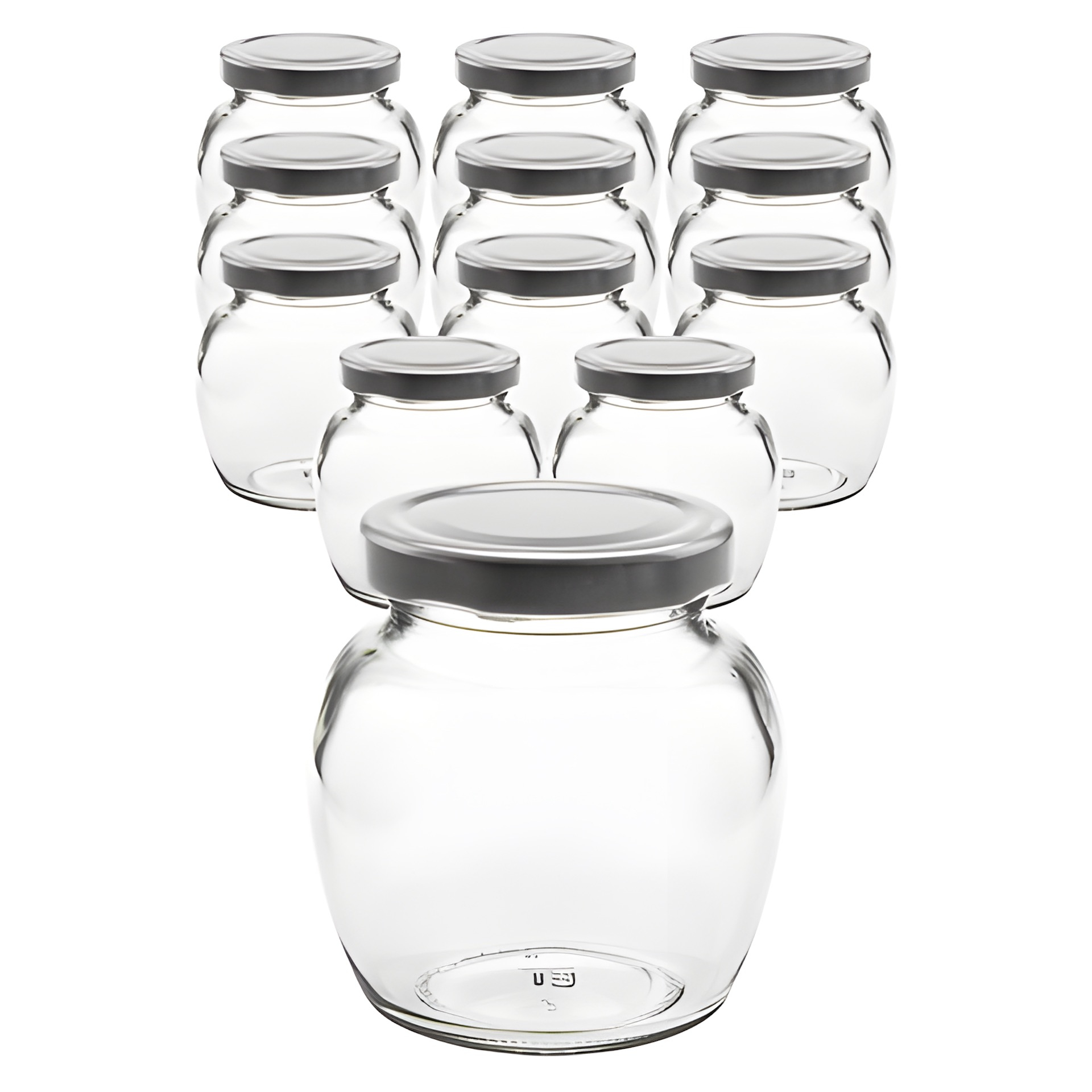 12er Set Schmuckglas 212 ml mit Deckel silber