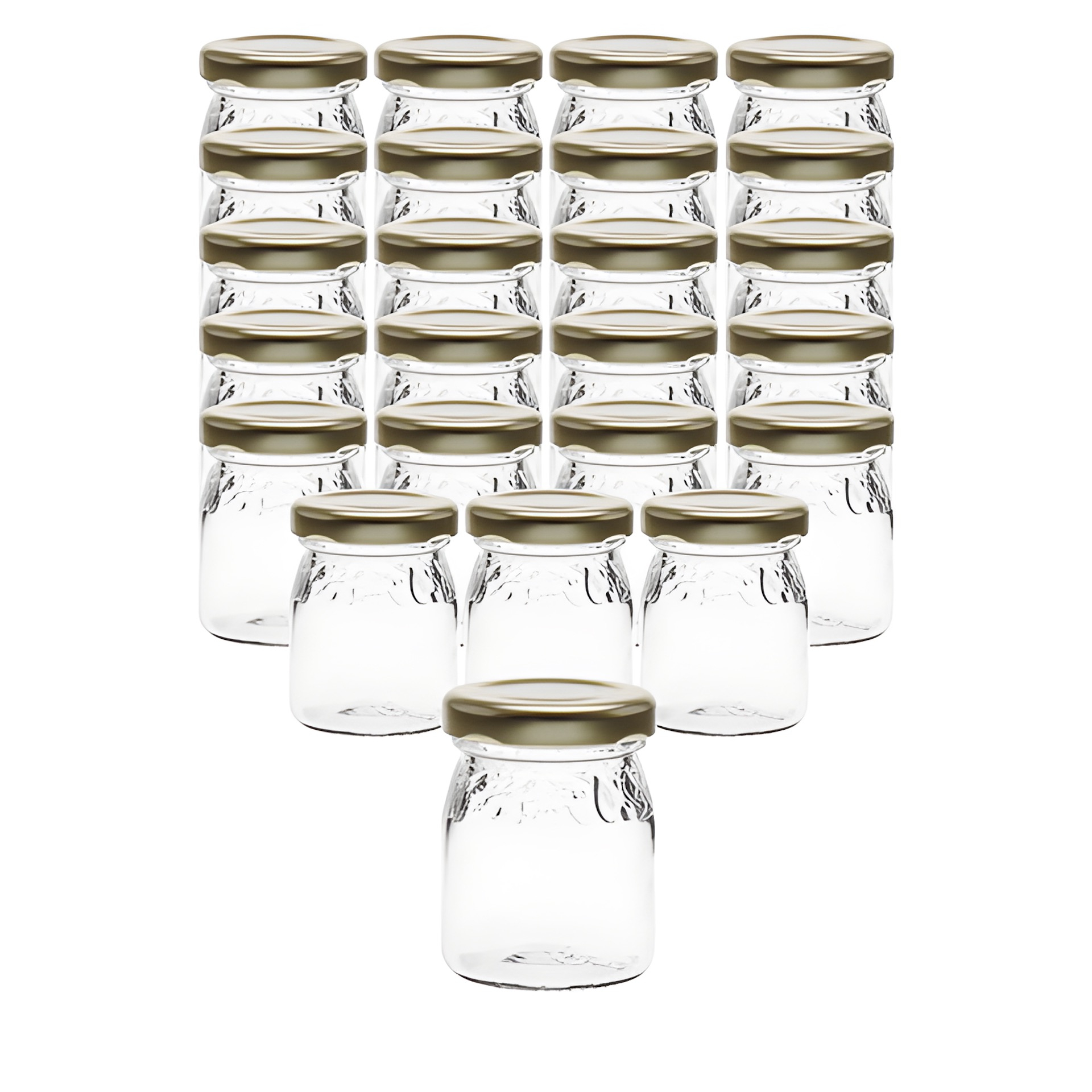 24er Set Schmuckglas 'Fruchtdekor' 50 ml mit Deckel gold