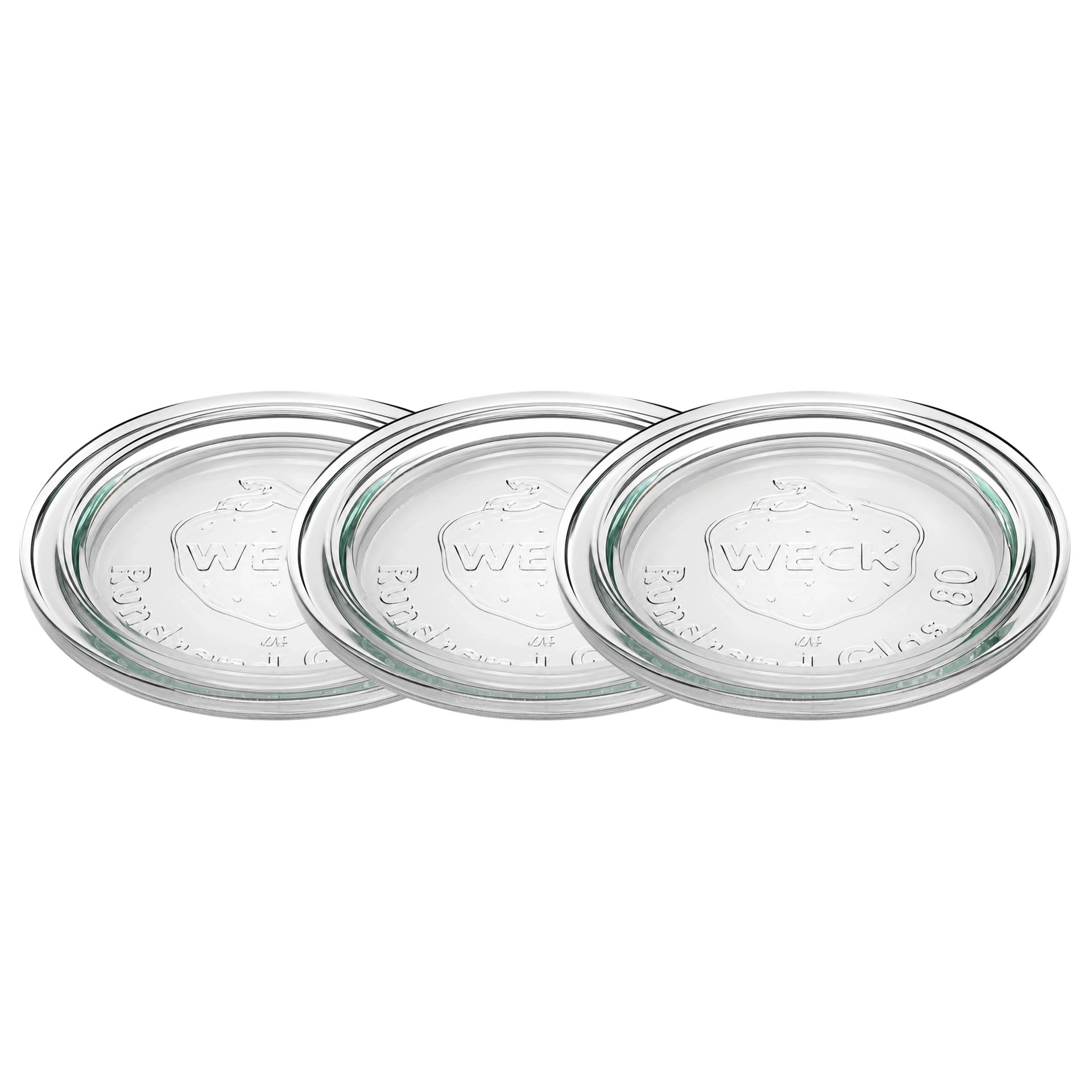 WECK-Glasdeckel 80 mm, 3 Stück