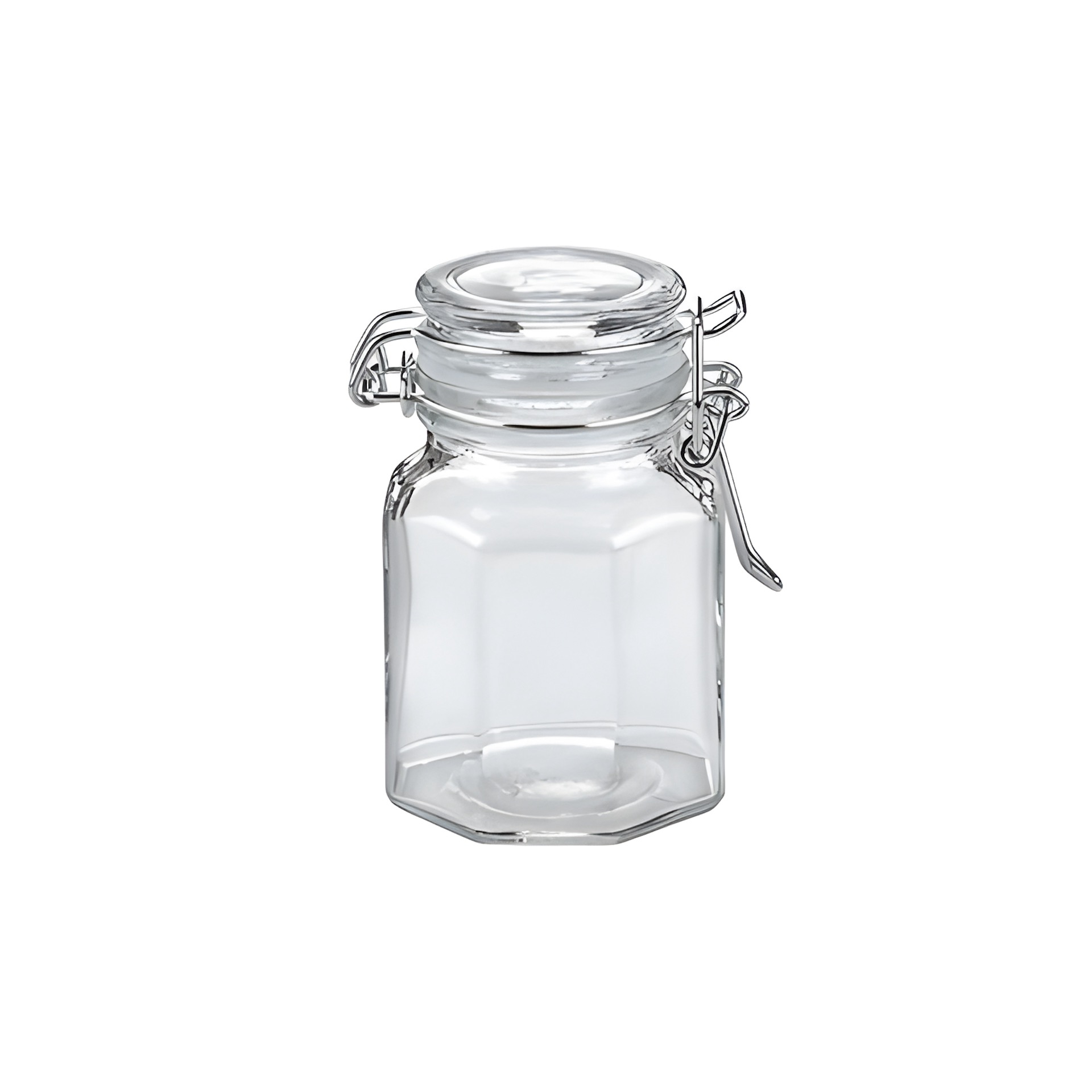 Bügelglas  100 ml achteckig