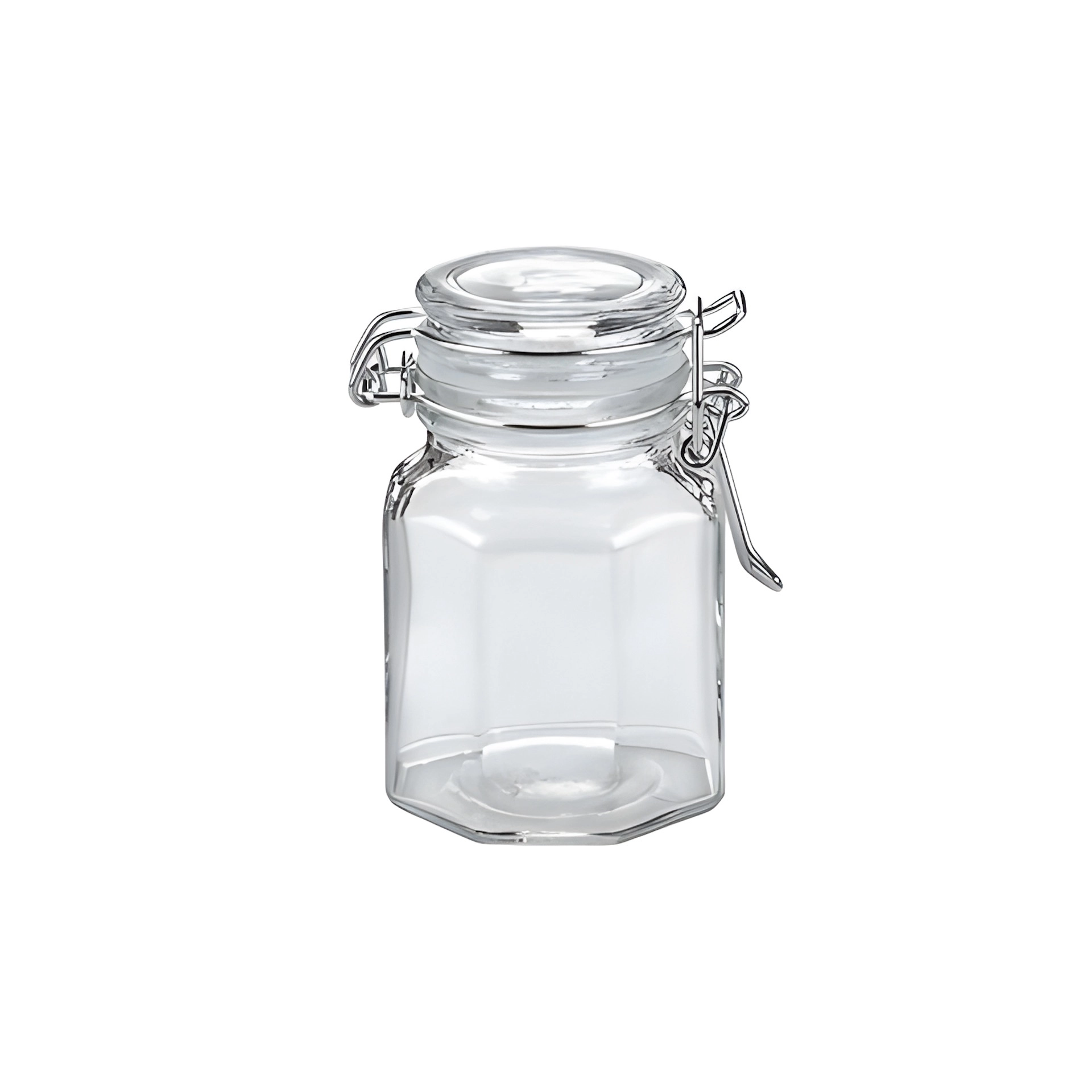 Bügelglas  100 ml achteckig