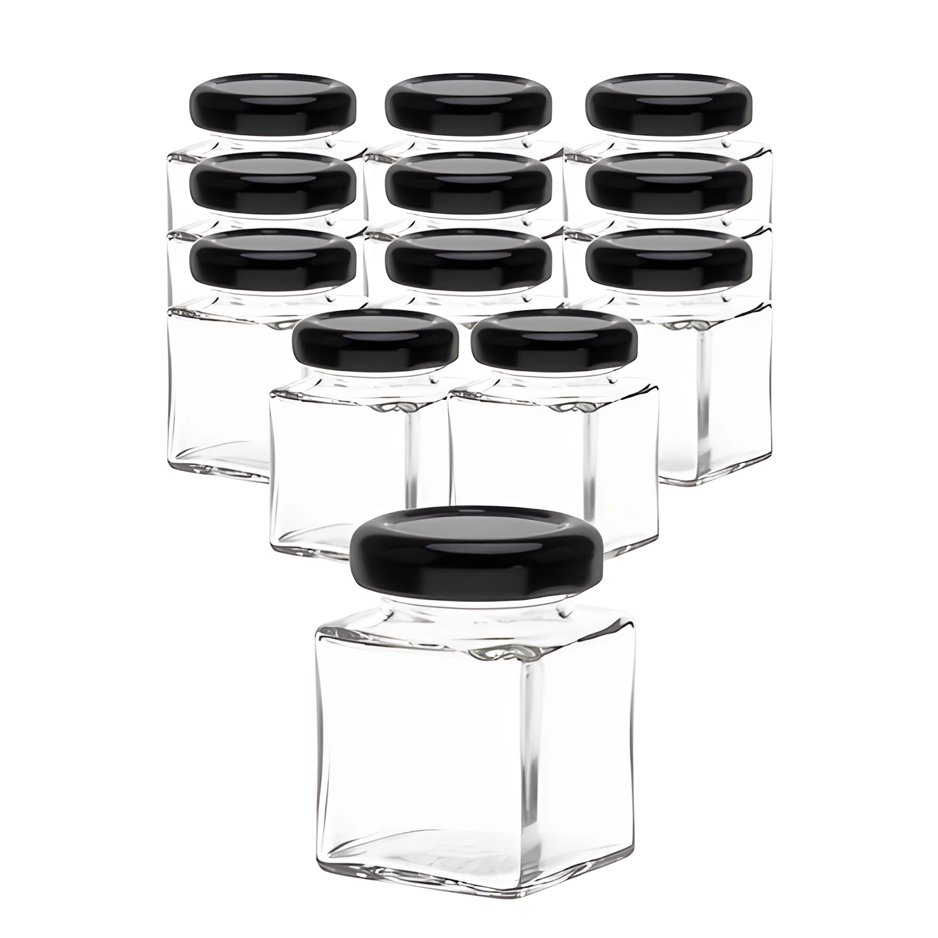 12er Set Cubi 50 ml TO 38 mit Deckel schwarz