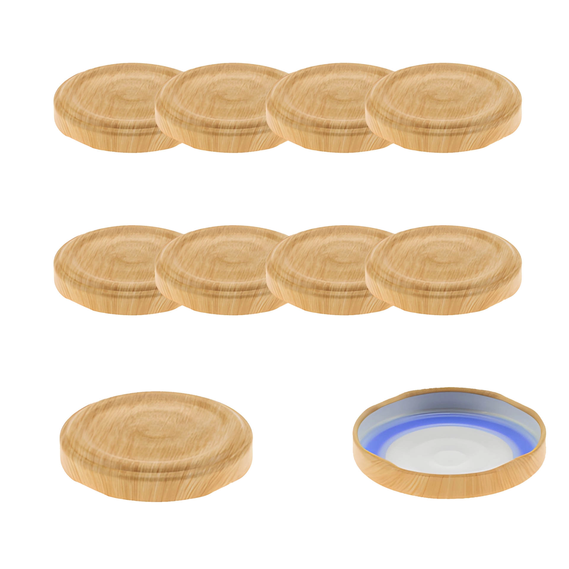 TO  53 Holzdekor matt past. mit Button BLUESEAL, 10 Stück