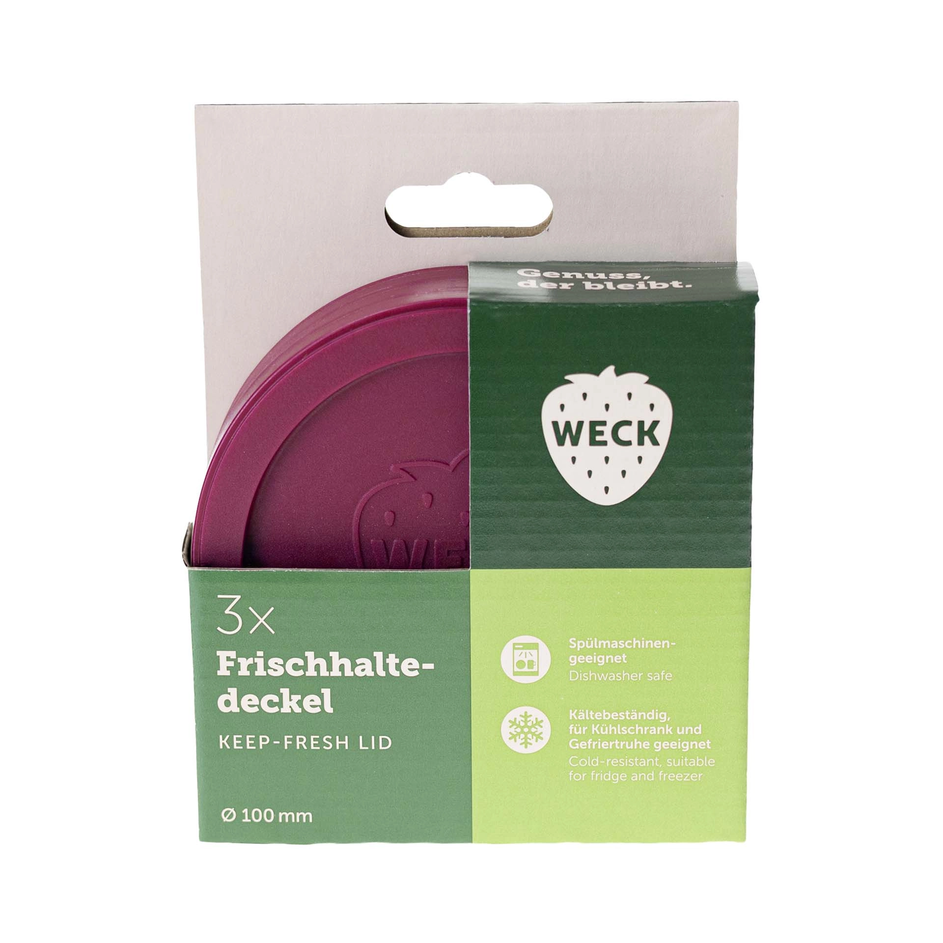 3 x WECK-Frischhaltedeckel beere RR 100