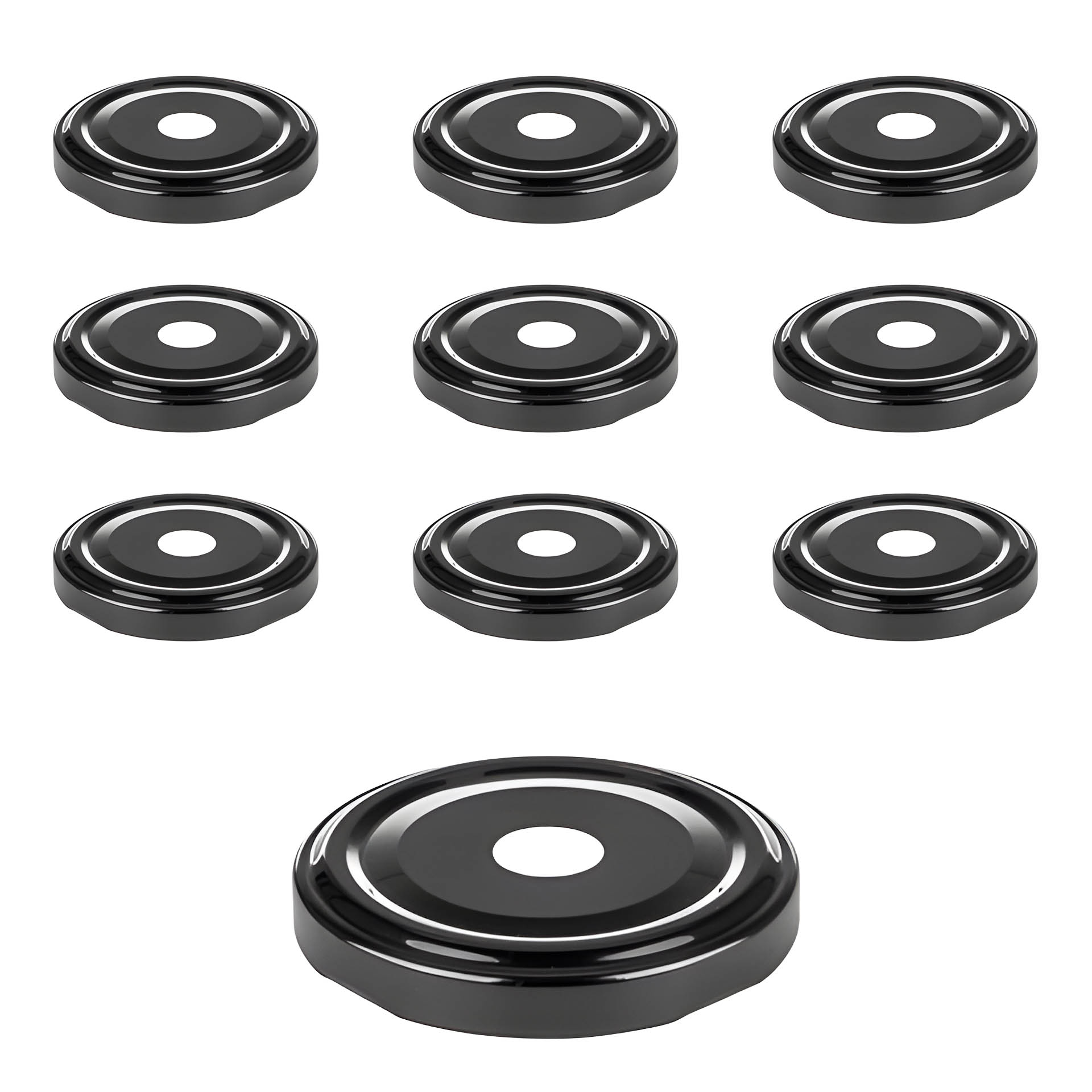 TO 58 Trinkhalmdeckel schwarz, Loch Ø 13 mm, 10 Stück