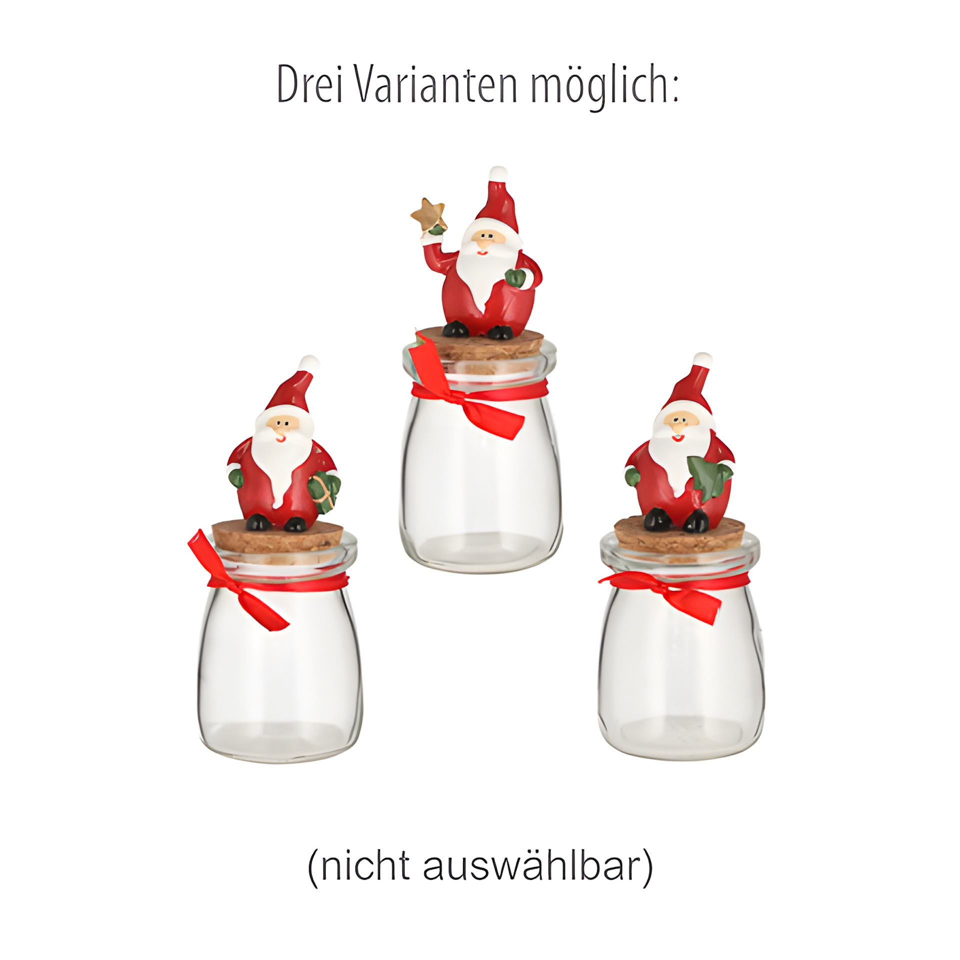 Deko-Korkenglas mit Weihnachtsmann 90 ml